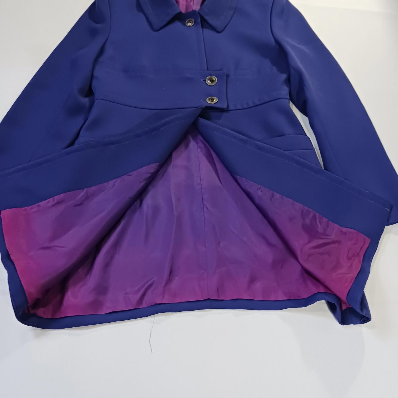 Designer Rina Rossi Women's Purple Blue Dress Casual Blazer Coat Sz 4 Size S / US 4 / IT 40 - 10 Thumbnail