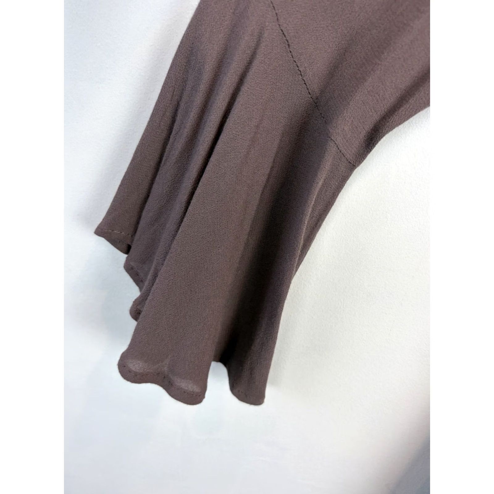 Bell UMGEE Dress Women M Boho Brown Floral Embroidered Bell Sleeve Mini Short V-Neck Size M / US 6-8 / IT 42-44 - 6 Thumbnail