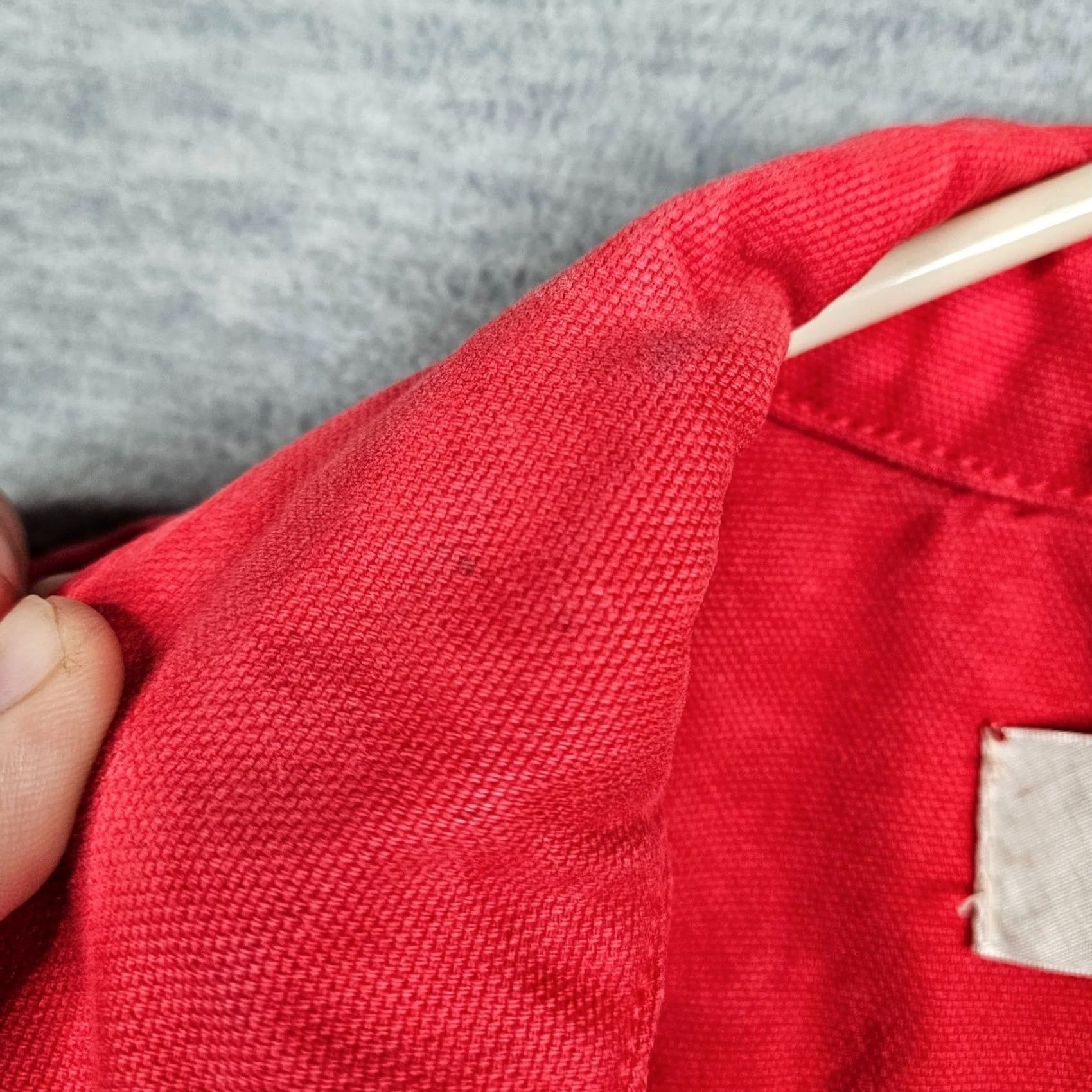 Reformation Reformation Denim Jacket Women's Cherry Red Button-up Cropped Ford Size M Shirt Adult Regular Red 90s? Size M / US 6-8 / IT 42-44 - 7 Thumbnail