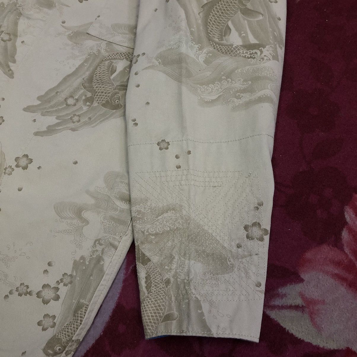 Japanese Brand Toraichi Sukajan Koi Fish Ilustration Worker Jacket Size US L / EU 52-54 / 3 - 6 Thumbnail