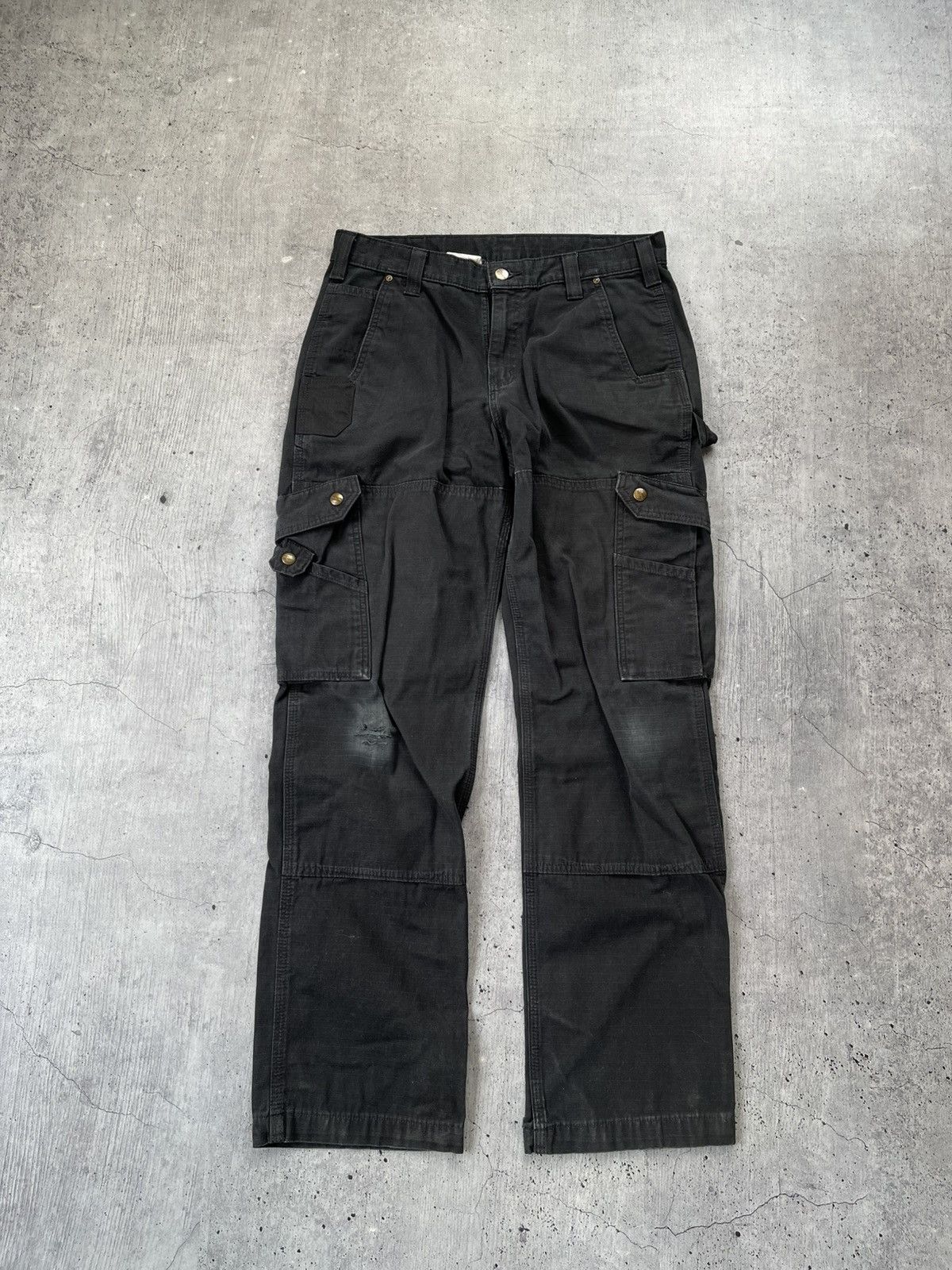 Carhartt × Vintage (33x32) Crazy Faded Vintage Carhartt Carpenter Pants Size US 33 - 5 Thumbnail
