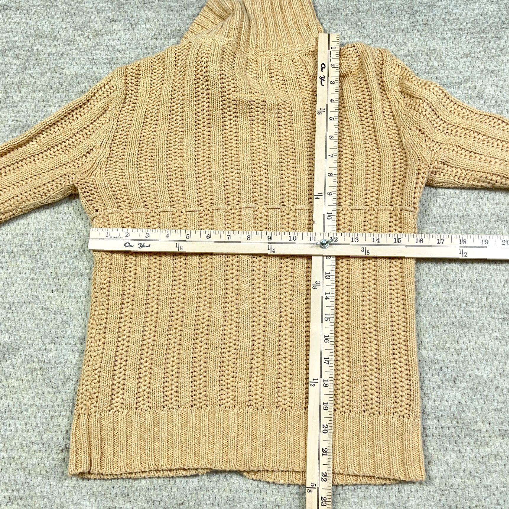 American Eagle Outfitters VINTAGE American Eagle Outfitters Cardigan Sweater Women M Beige Cotton Ramie Chunky-Knit 3/4 Sleeve Turtleneck All Seasons Casual Workwear Womens Size M / US 6-8 / IT 42-44 - 7 Thumbnail