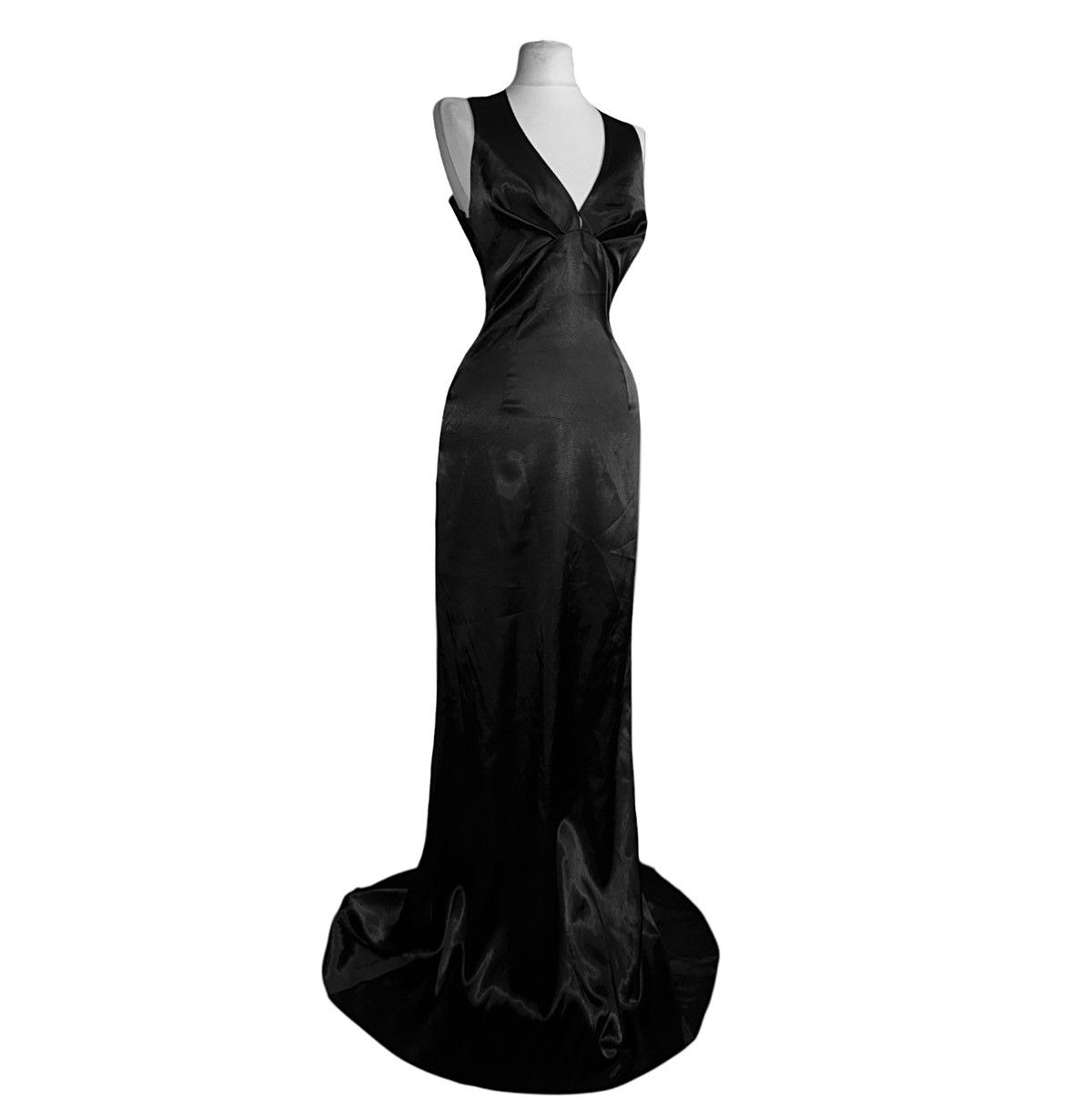 Vintage Stunning long satin dress with an open back Size S / US 4 / IT 40 - 3 Thumbnail