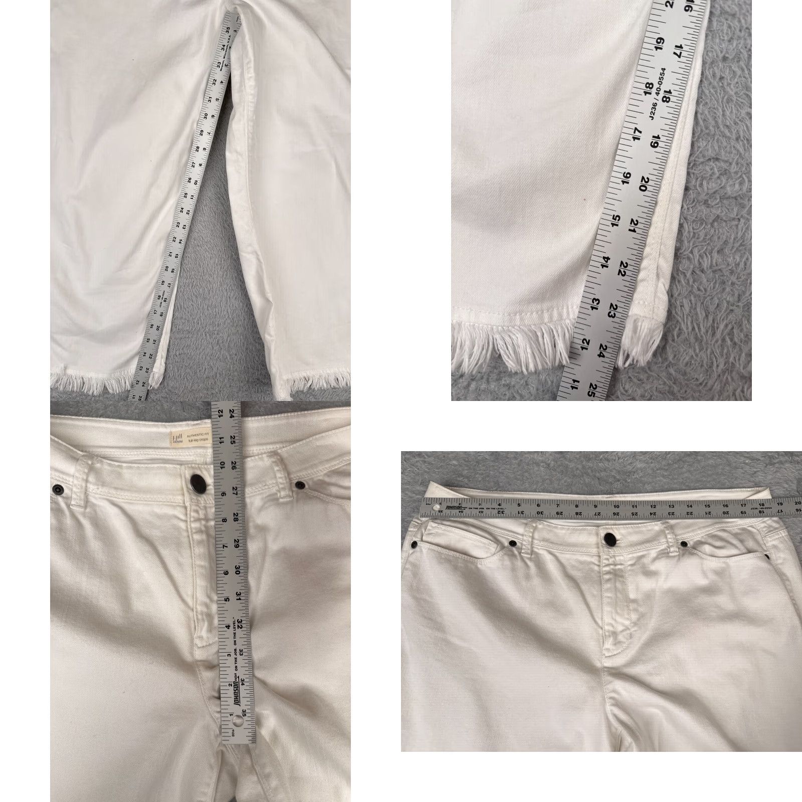 J. Jill J. Jill Jeans Women 14 White Denim Capri Raw Hem Authentic Fit Cotton Blend 36x24 - Regular Jeans - Kid? Size 36" / US 14 / IT 50 - 8 Thumbnail
