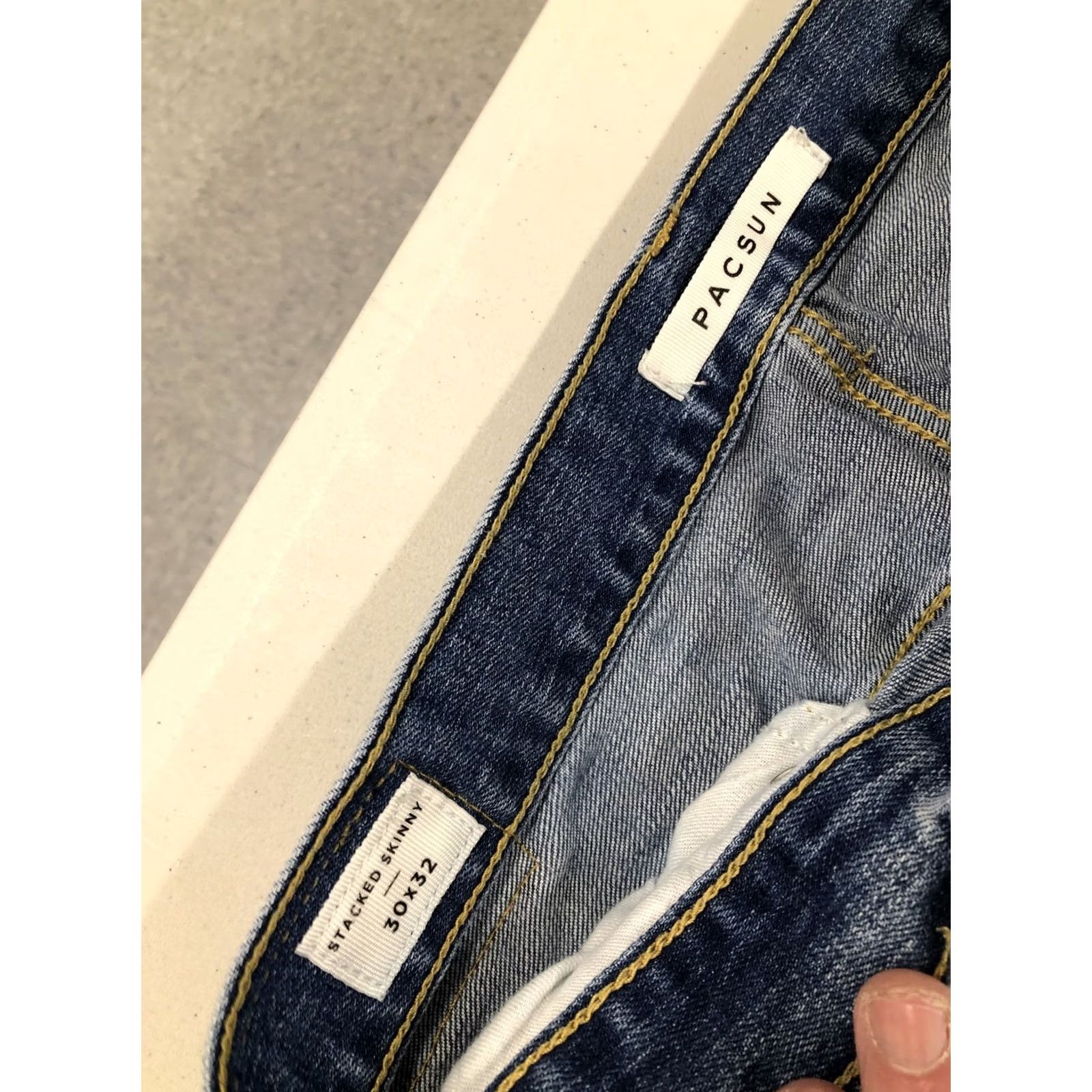 Pacsun PACSUN Los Angeles Mens Stacked Skinny Stretch Denim Jeans 34X32 Distress Blue 90s Slim Jeans Mens Size US 34 / EU 50 - 7 Thumbnail