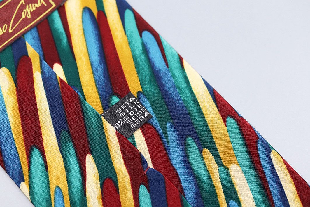 Other Tino Cosma Vintage Silk Tie – Bold Brushstroke Pattern Size ONE SIZE - 4 Thumbnail