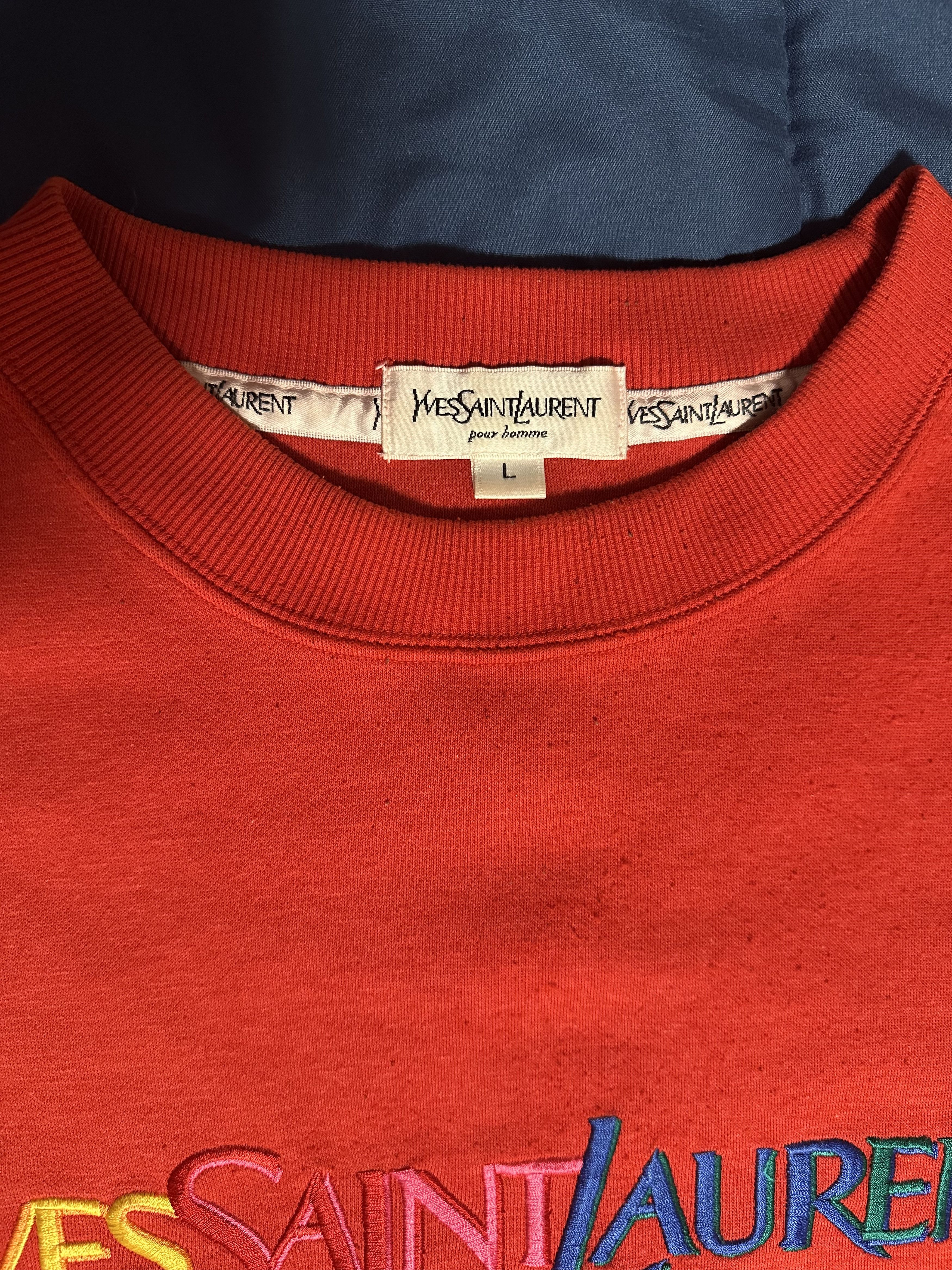 Yves Saint Laurent Vintage Yves Saint Laurent Crewneck – Red – Size L Size US L / EU 52-54 / 3 - 4 Thumbnail