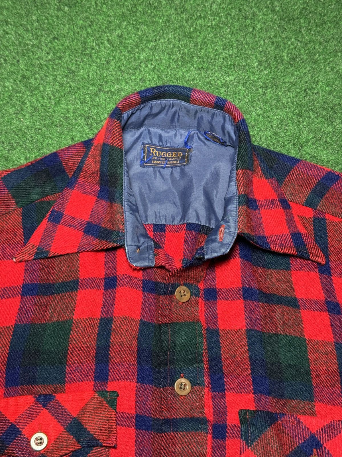 Vintage Vintage Rugged Plaid Flannel Virgin Acrylic Soft L Shirt Size US L / EU 52-54 / 3 - 3 Thumbnail