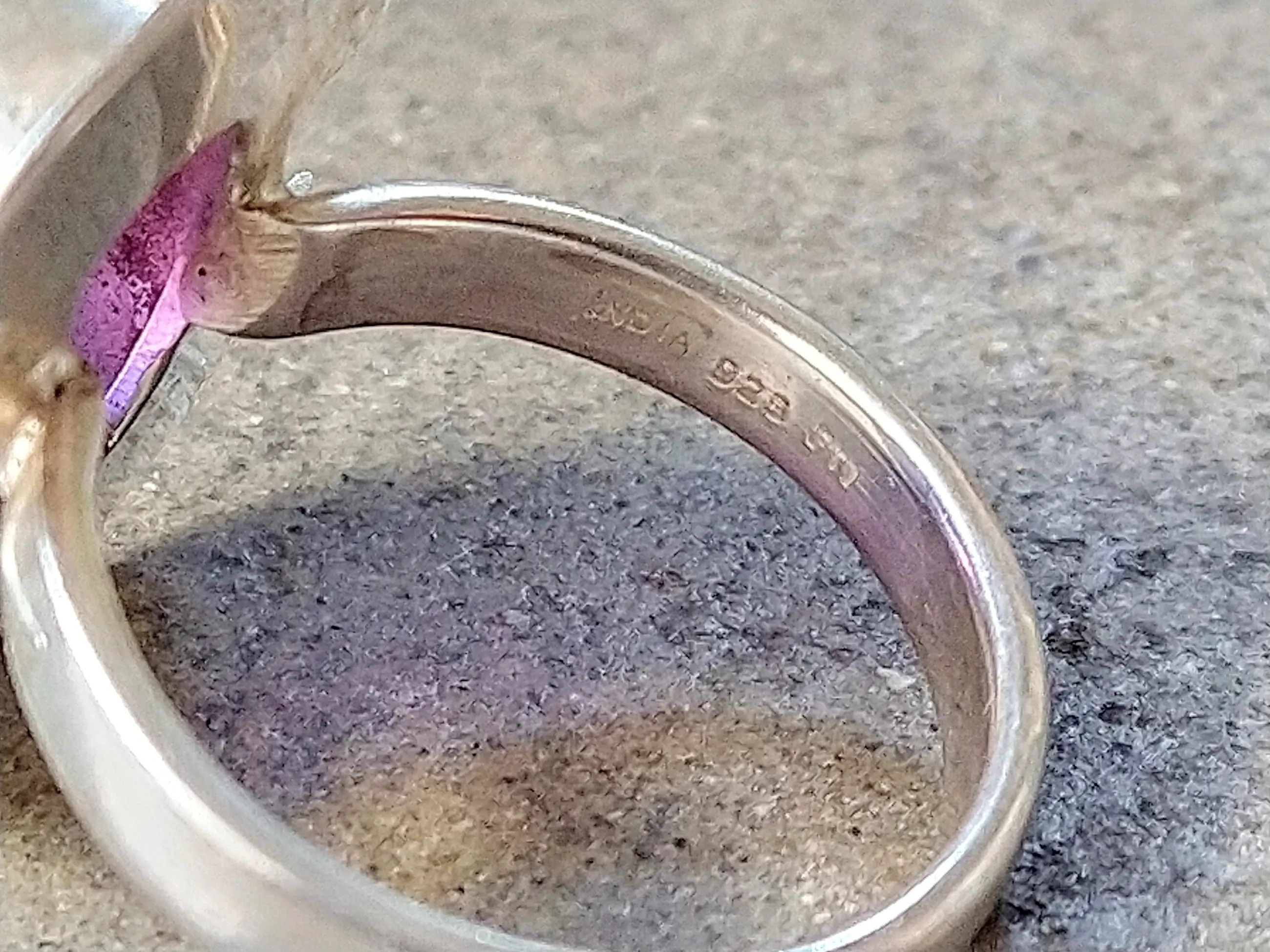 Vintage Vintage Sterling Silver Ring Purple Amethyst 11.75 Faceted Size ONE SIZE - 6 Thumbnail