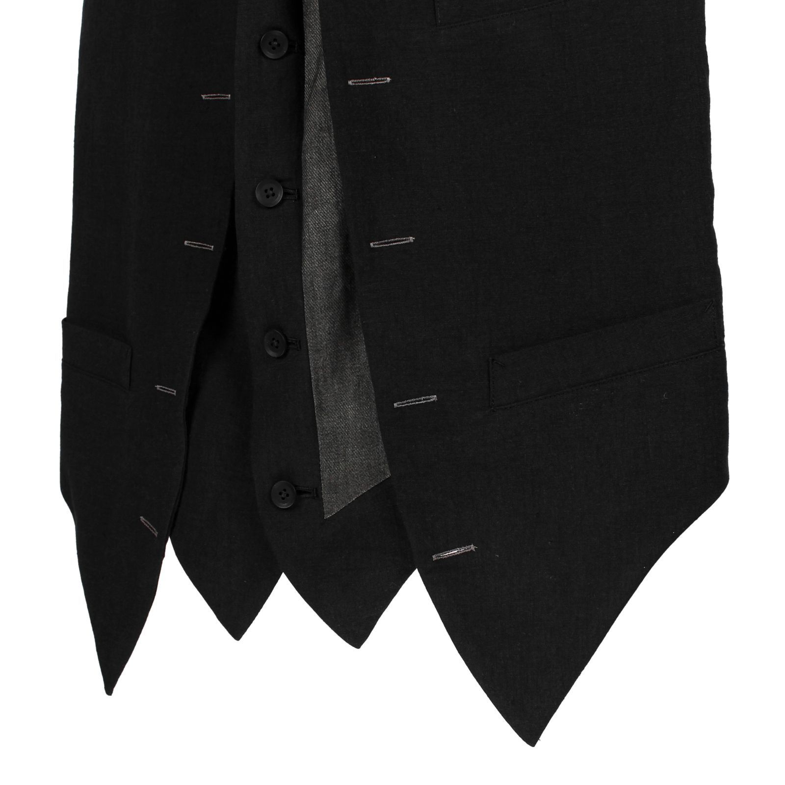 Yohji Yamamoto Yohji Yamamoto Pour Homme - Double Layered Switching Vest Size US L / EU 52-54 / 3 - 6 Thumbnail