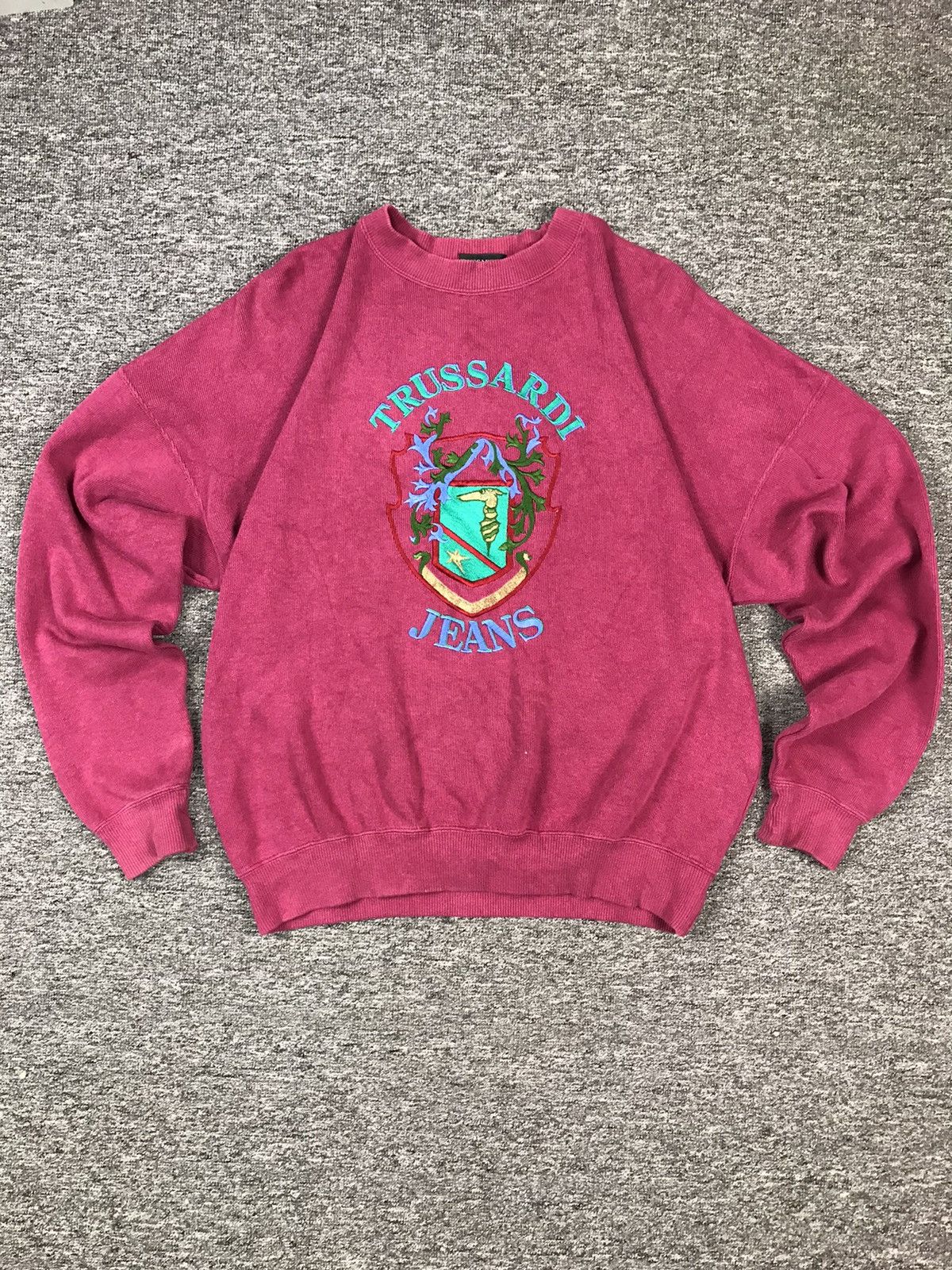 Japanese Brand × Trussardi × Vintage vintage trussardi big logo embroidered sweatshirt Size US L / EU 52-54 / 3 - 1 Thumbnail