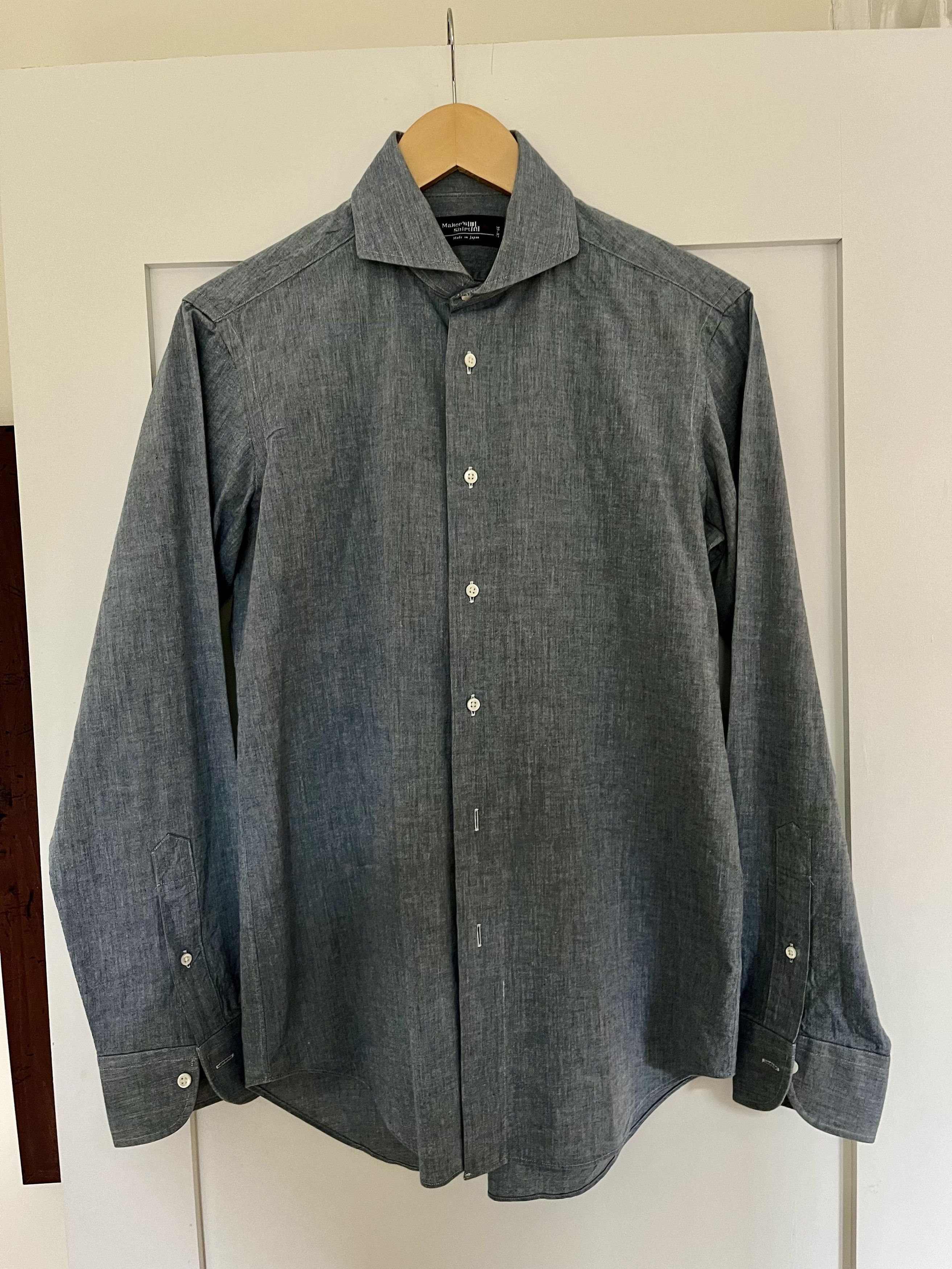 Kamakura Kamakura denim spreadcollar shirt 15.5 neck Grailed