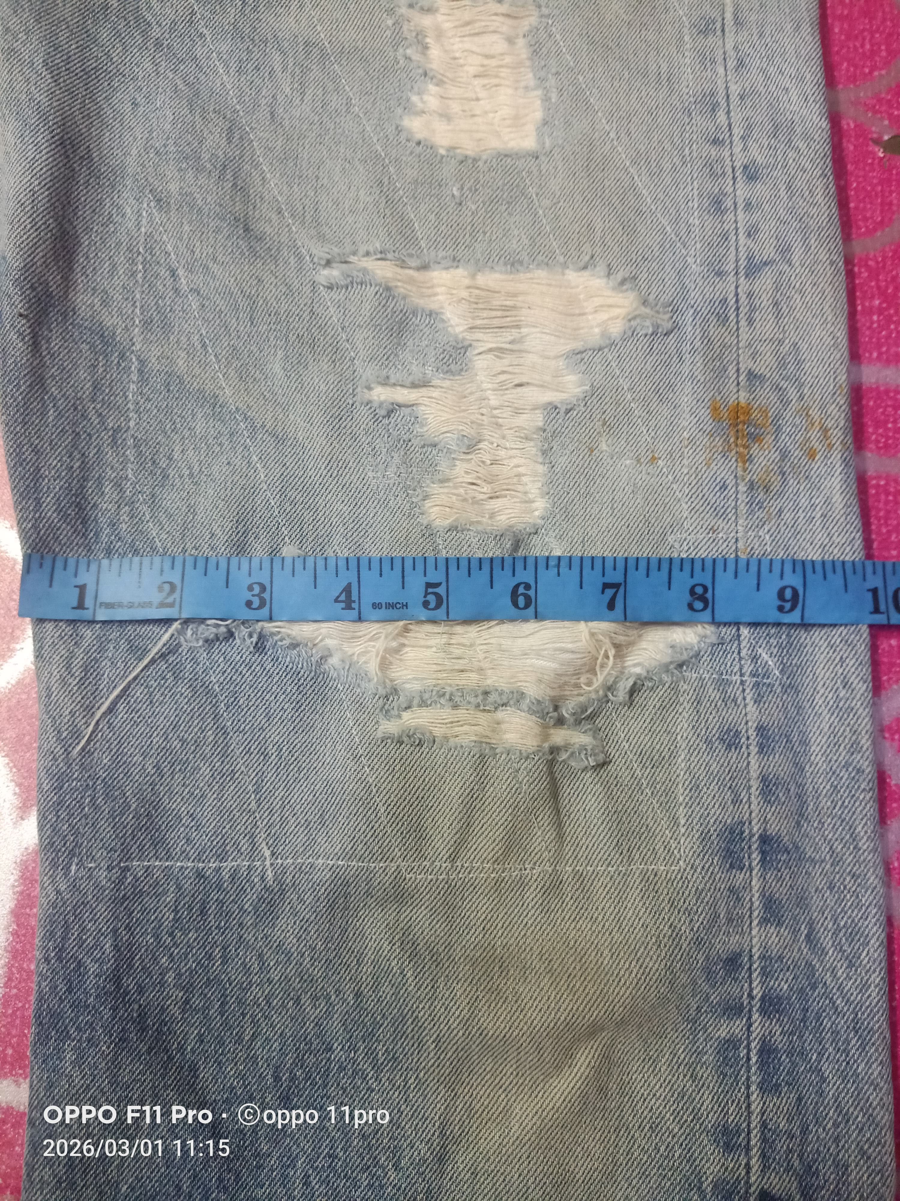 Levi's Vintage Clothing 💥 Vintage Levis 501( R ) Distressdenim PatchWork 💥 Size US 35 - 19 Thumbnail