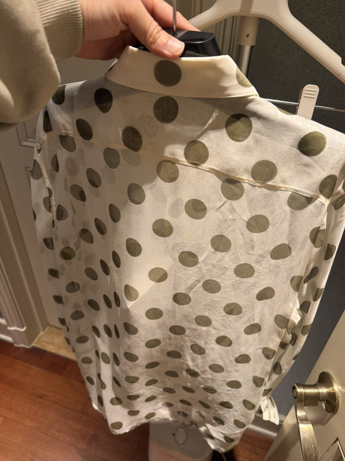 Saint Laurent Paris mulberry silk polka dots shirt collar size 40 Size US M / EU 48-50 / 2 - 17 Thumbnail