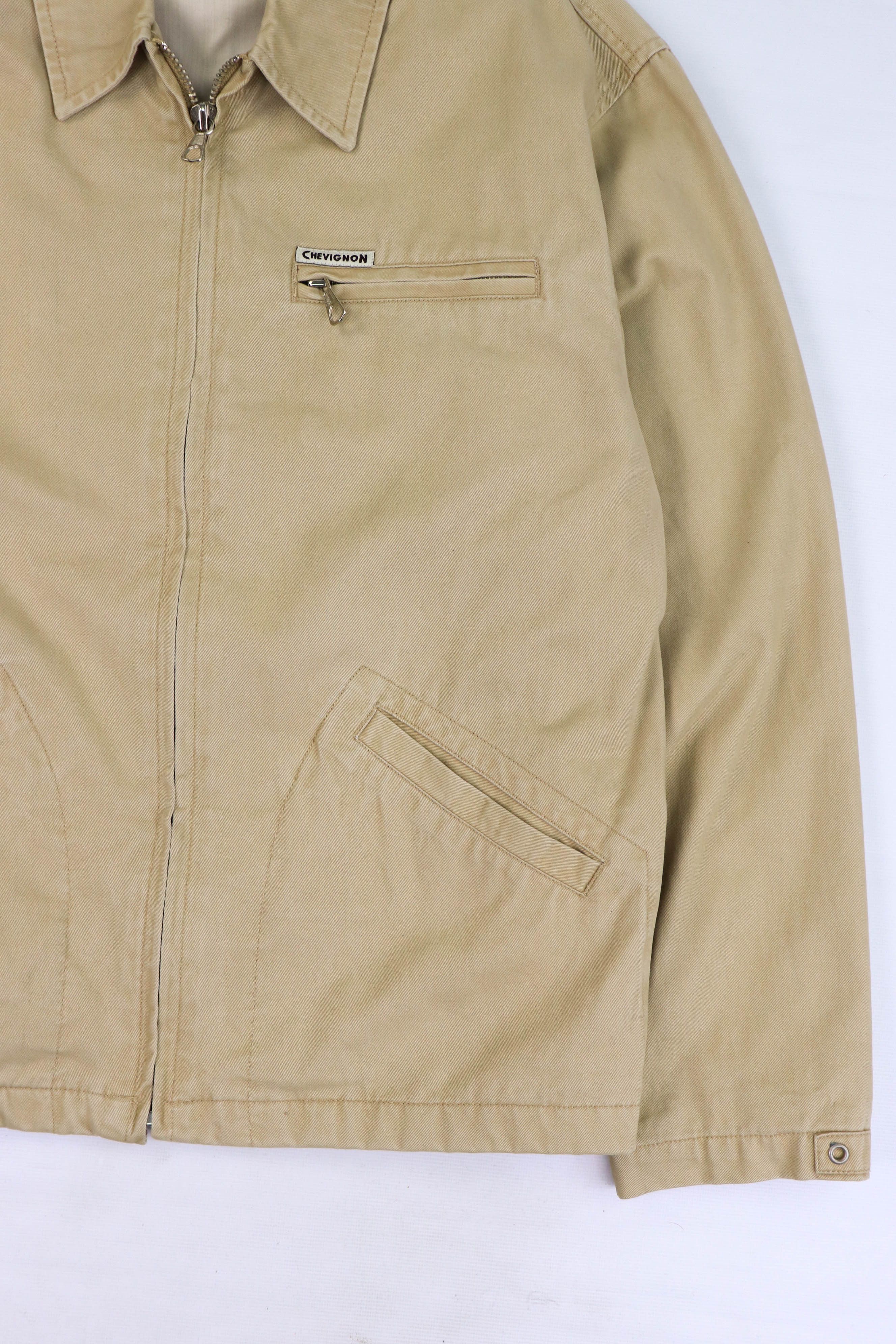 Chevignon CHEVIGNON Vintage Sand Beige Cotton Zip Jacket Size US M / EU 48-50 / 2 - 5 Thumbnail