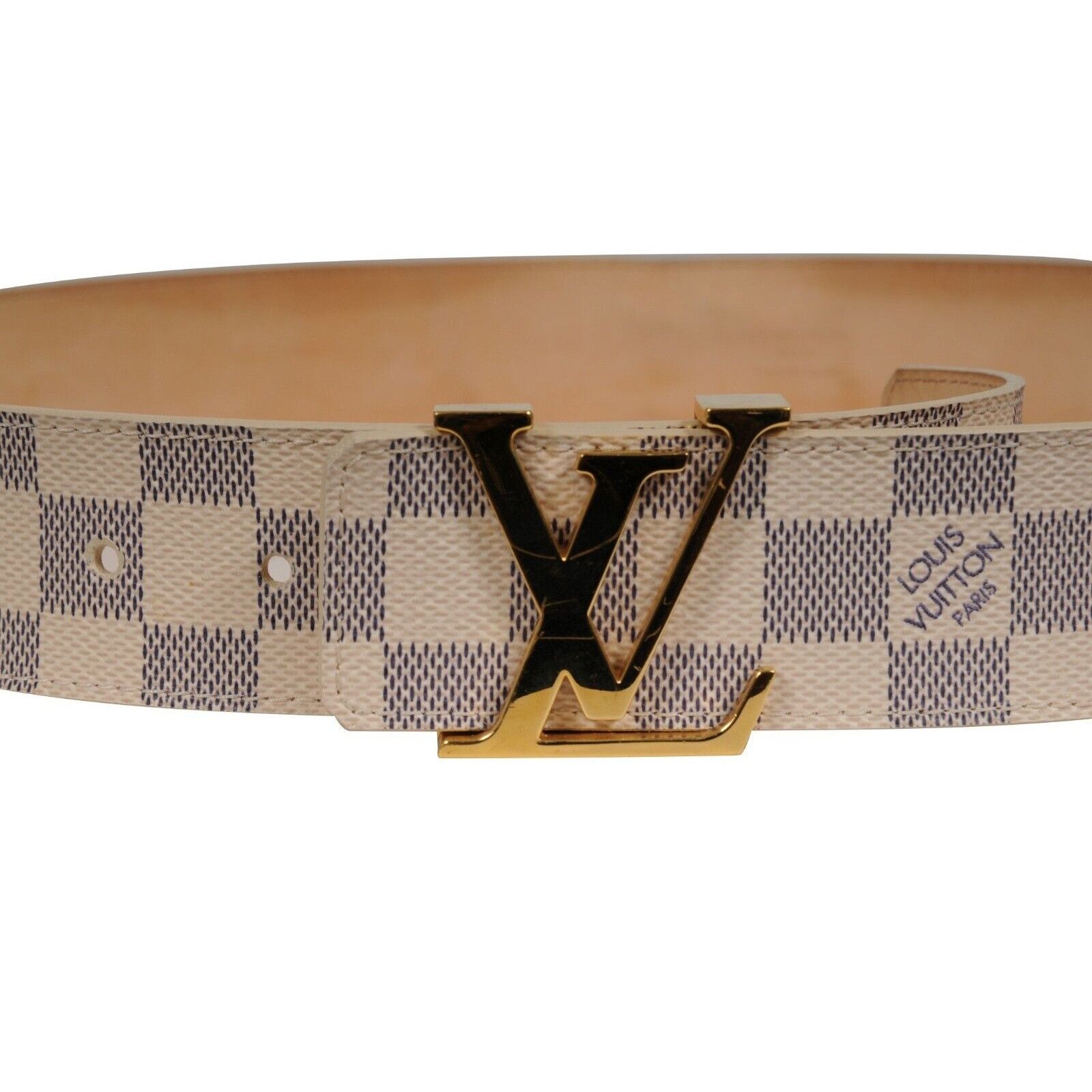 Louis Vuitton Damier Azur Initials Belt 40MM 90 36 Cream Size 36 - 2 Thumbnail
