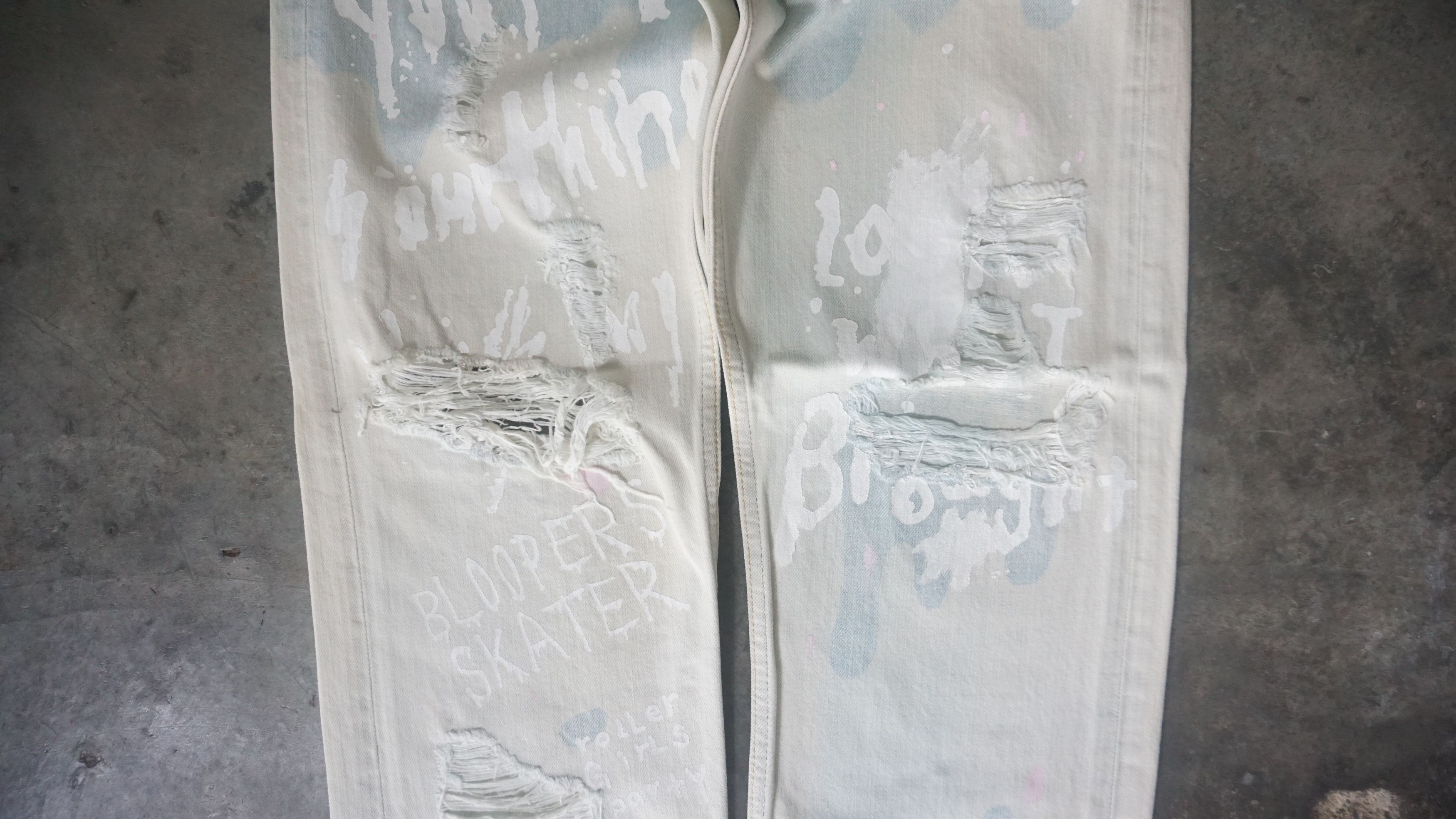 Japanese Brand RNA Sweat & bloods Ripped Punk Jeans Size US 31 - 3 Thumbnail