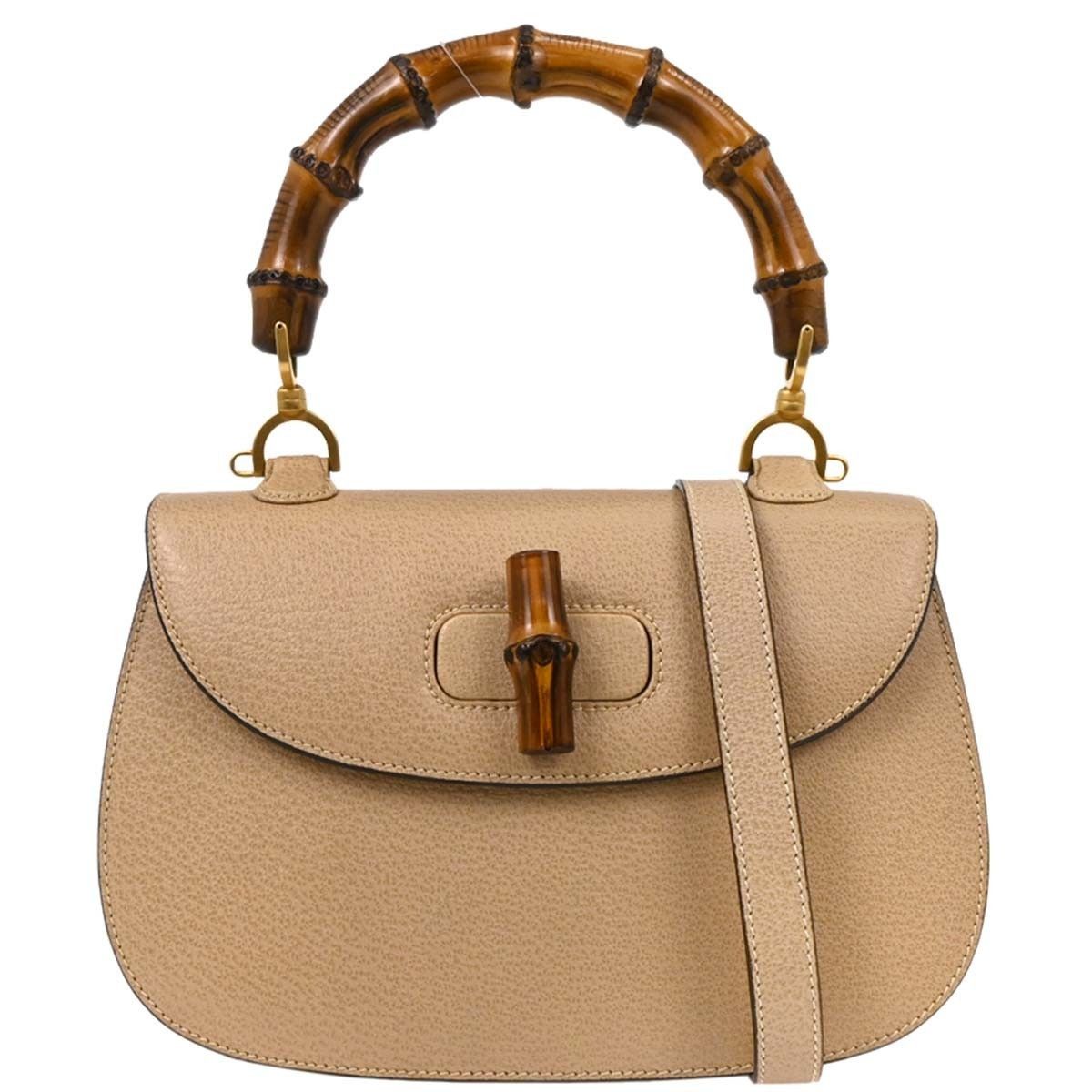 Gucci Gucci Vintage Convertible Bamboo Top Handle Bag Leather Size ONE SIZE - 1 Thumbnail