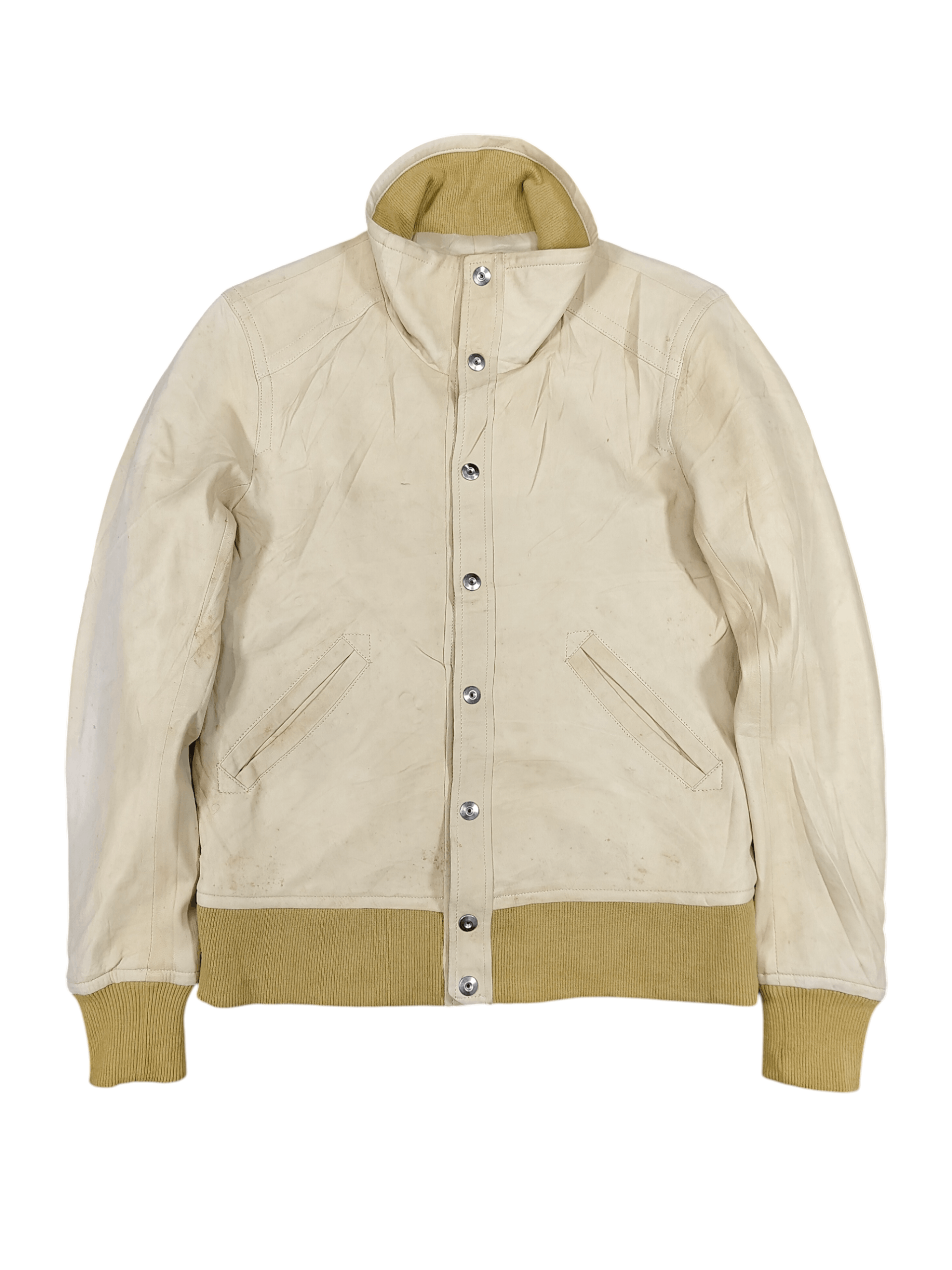 Vintage 🔥Vtg Lambskin High Stand Collar Slim Bomber Jacket Size US M / EU 48-50 / 2 - 1 Thumbnail