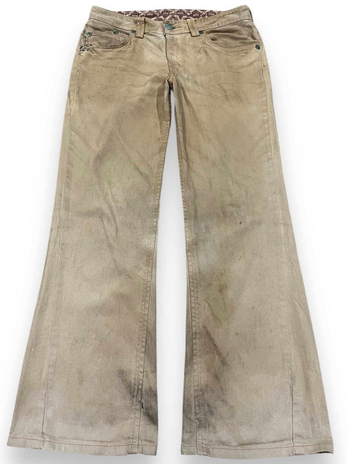 Edwin Vintage Edwin XV Flare Beige Tan Denim Size US 33 - 1 Thumbnail