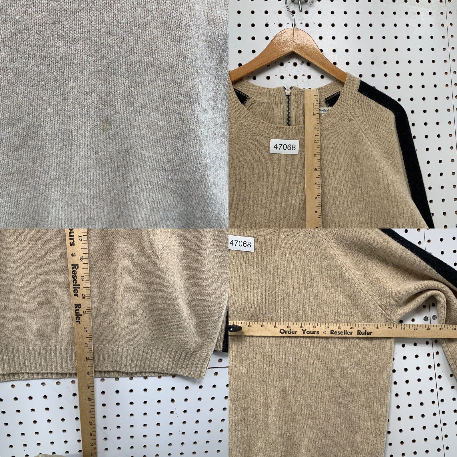 Madewell Madewell Sweater Women’s Small Beige 100% Merino Wool Long Sleeve Crew Neck Pullover Fashion Knit Vintage No 0 Back Zip Work Size S / US 4 / IT 40 - 8 Thumbnail