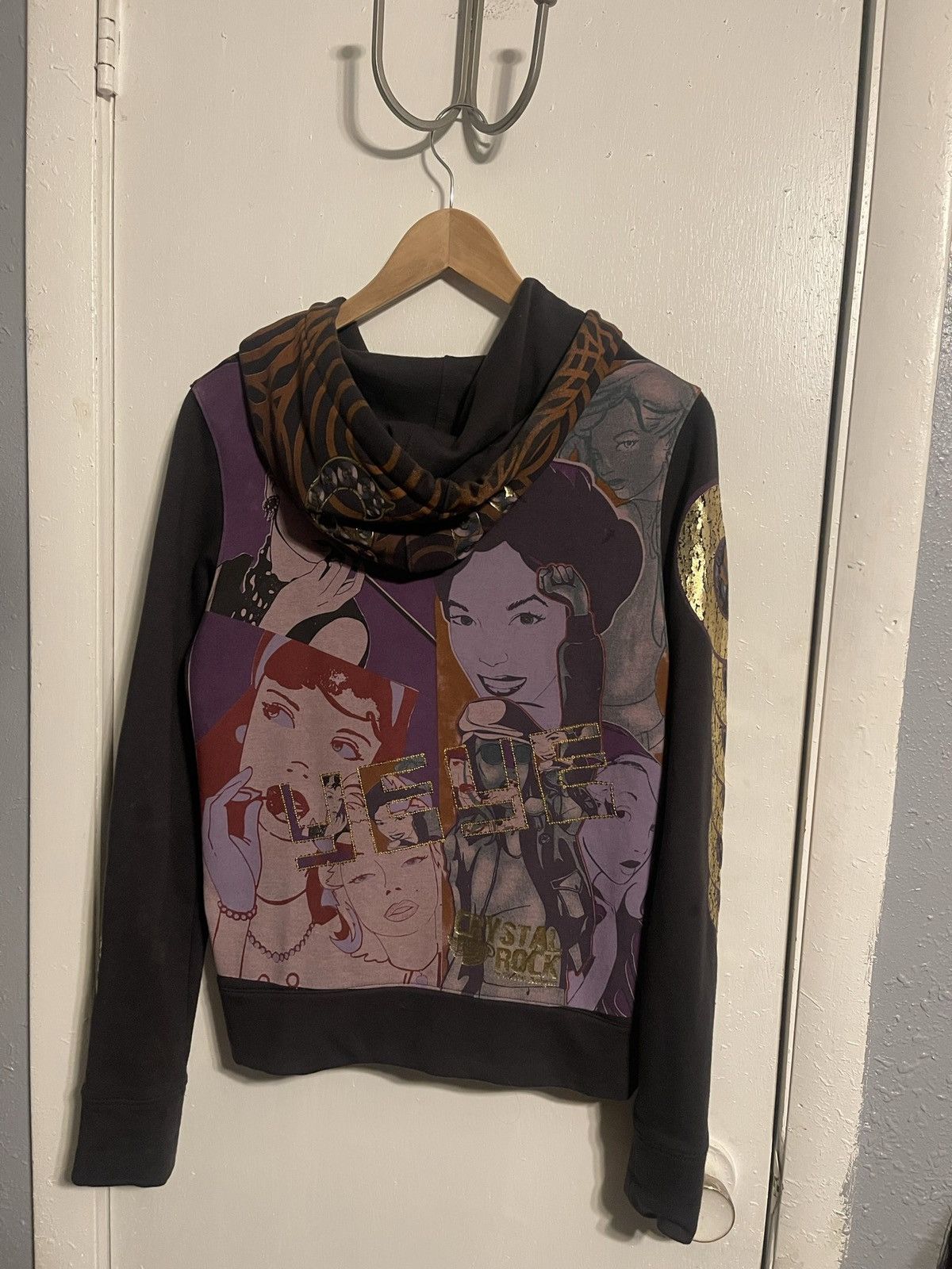 Christian Audigier Vintage Crystal Rock Hoodie Size M / US 6-8 / IT 42-44 - 5 Thumbnail
