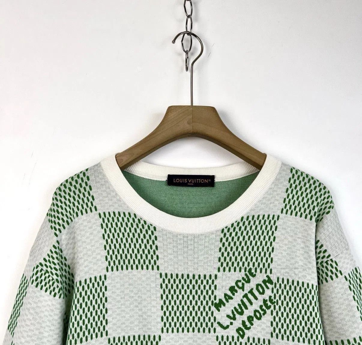 Louis Vuitton Green Checkered Short Sleeve Knit Top XL. Size US XL / EU 56 / 4 - 3 Thumbnail