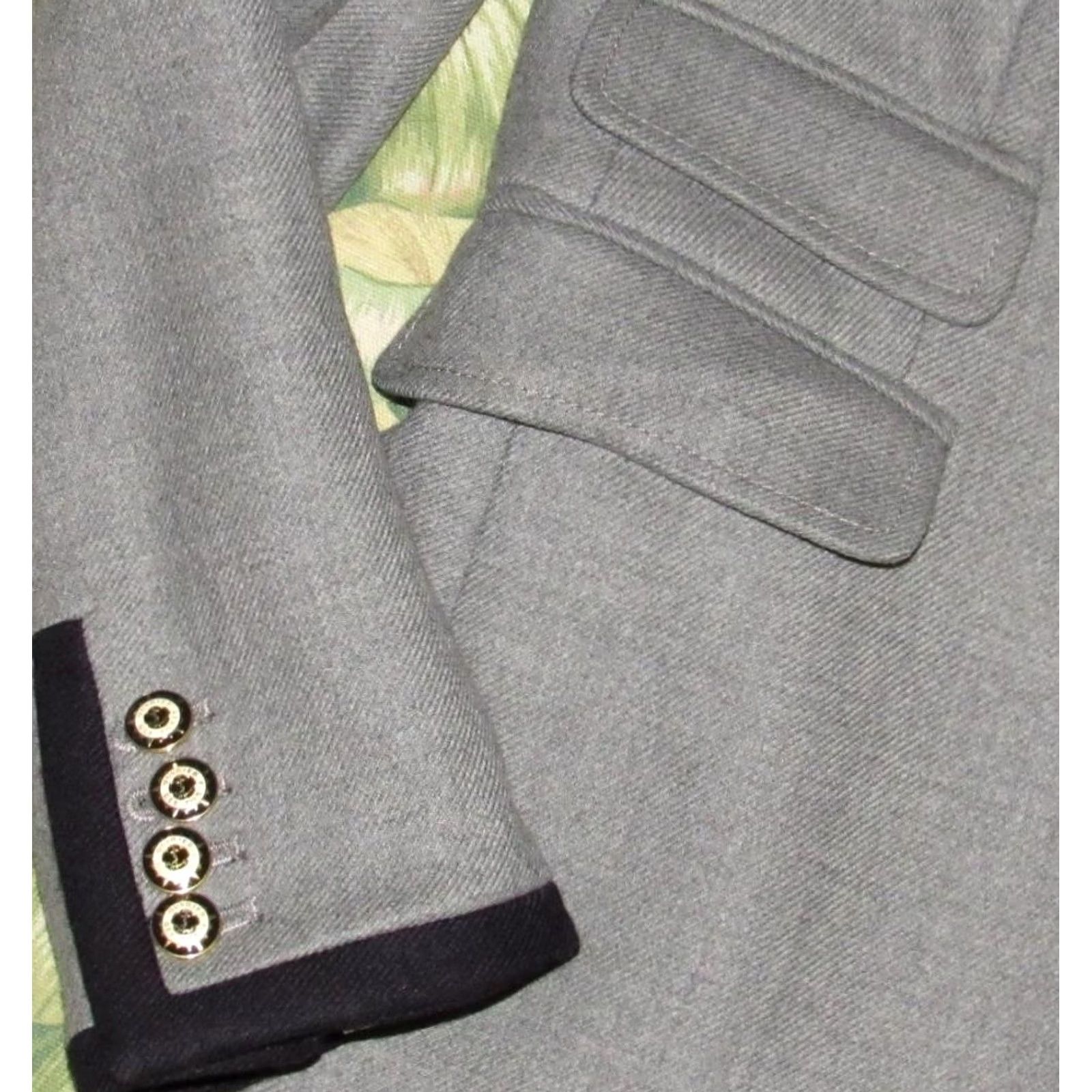 Vintage Vtg J CREW Grey Wool Tipped Lexington Schoolboy Blazer Jacket 2 Size XS / US 0-2 / IT 36-38 - 3 Thumbnail