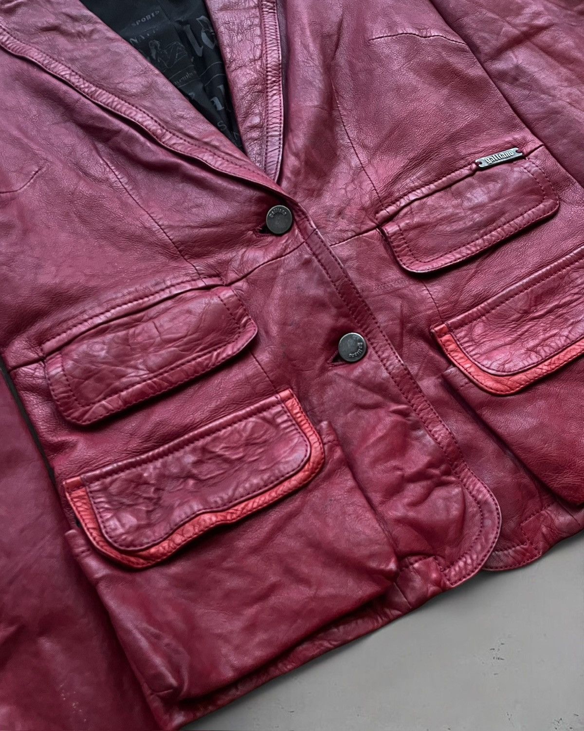 John Galliano Aw2007 Red Leather Cargo Blazer Size US S / EU 44-46 / 1 - 3 Thumbnail