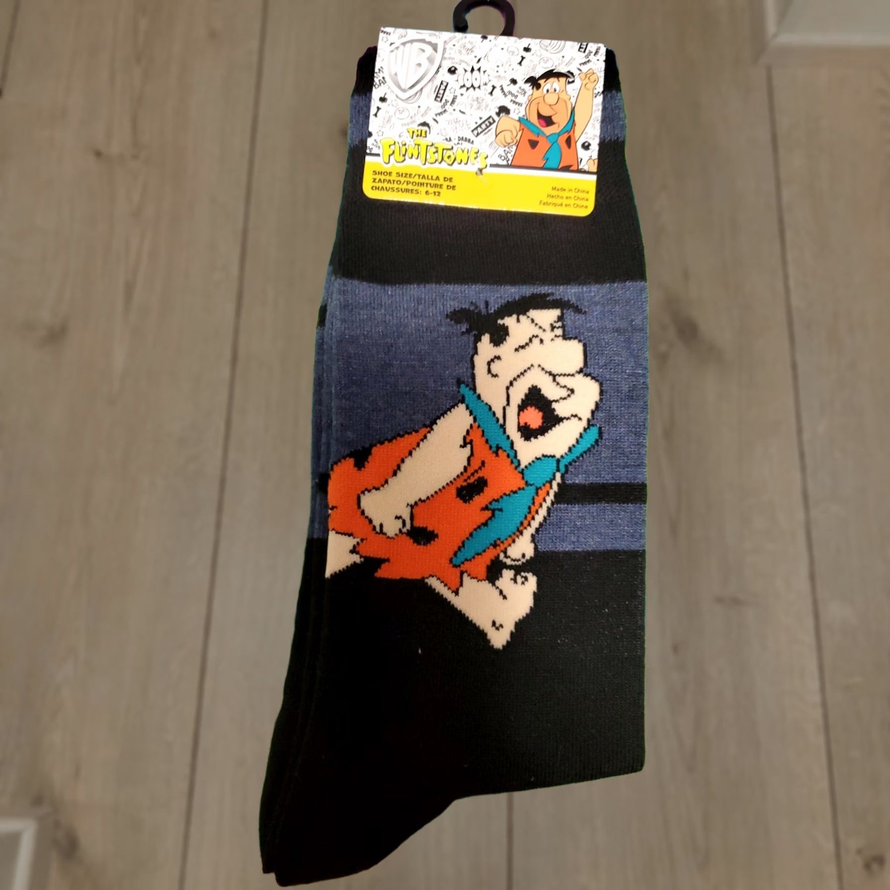 FRED The Flintstones Crew Socks The Flintstones Unisex Adults 6-12 Multicolor Polyester Spandex Crew Socks Mens Womens Size ONE SIZE - 1 Thumbnail