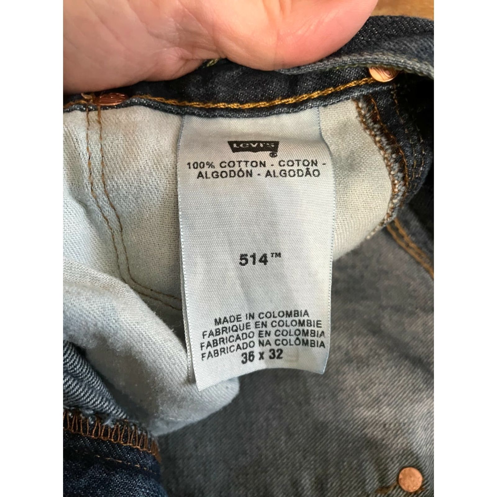 Levi's Levi's 514 Jeans Mens 36x32 Mid-Rise Straight Zip Closure Stone Wash Blue Denim Jeans Regular Men Blue Stone Wash 514 Levi's Size US 36 / EU 52 - 6 Thumbnail