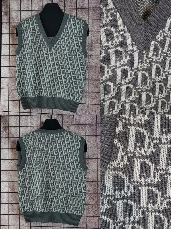 Dior Dior Women's Gray Wool Logo Sweater . Size L / US 10 / IT 46 - 2 Thumbnail