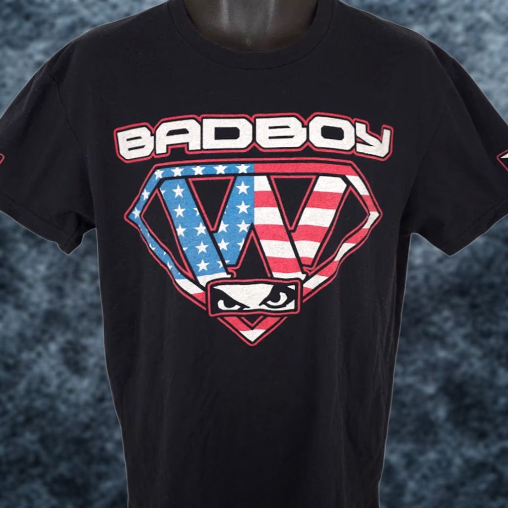 UFC BAD BOY Chris Weidman T Shirt Mens Size Large Black UFC Pro Series MMA Fighter Short Sleeve Crew Neck Cotton Sports Shirts Mens Size US L / EU 52-54 / 3 - 1 Thumbnail