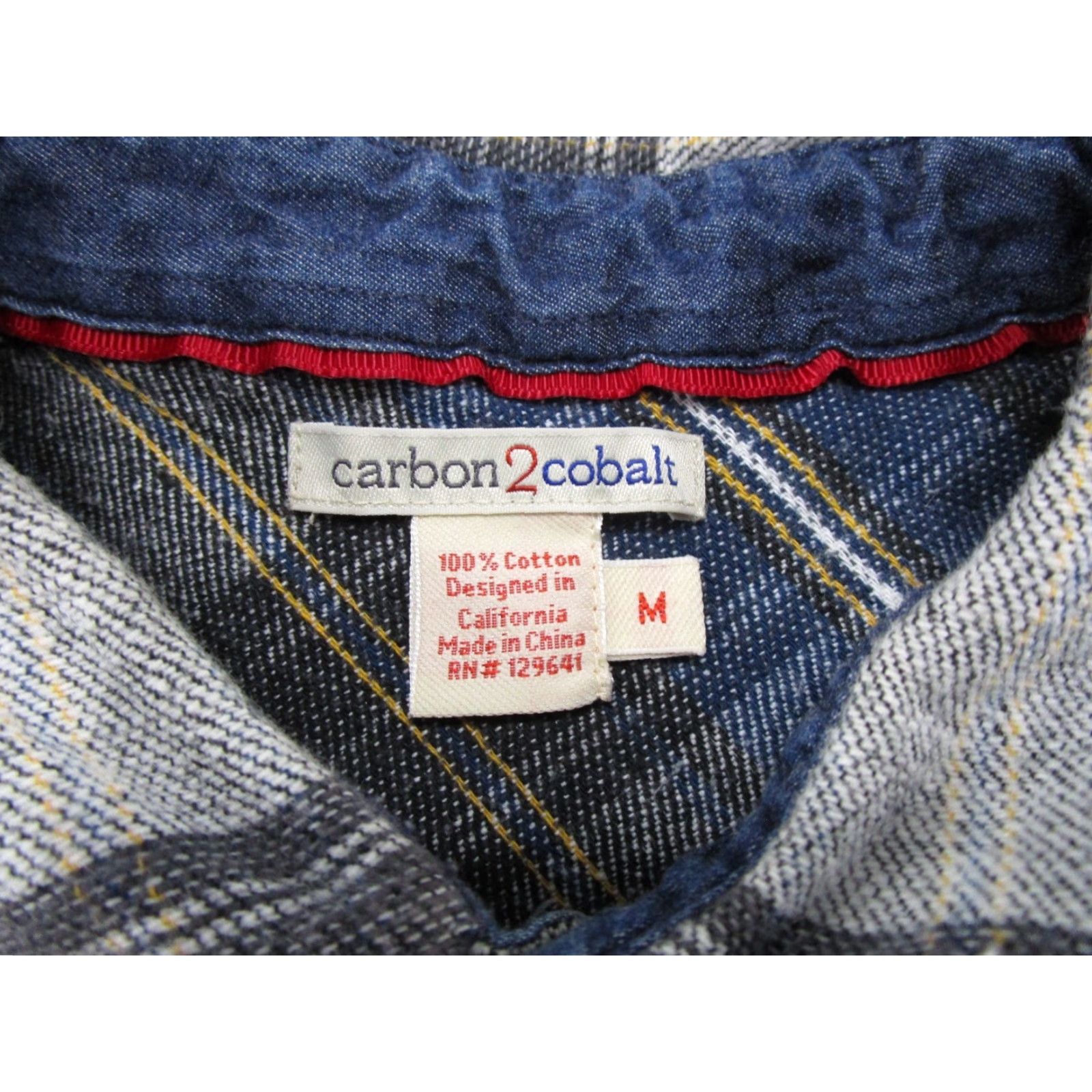 Carbon Carbon Button-Up Shirt Mens Regular Size M Blue Plaid Long Sleeve Casual Preppy Size US M / EU 48-50 / 2 - 2 Thumbnail