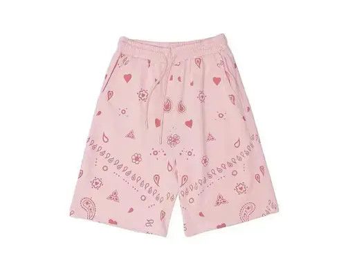 Jean 21SS Indigo Union Japan Pink Bandana Paisley Sweatshorts Size US 31 - 4 Thumbnail