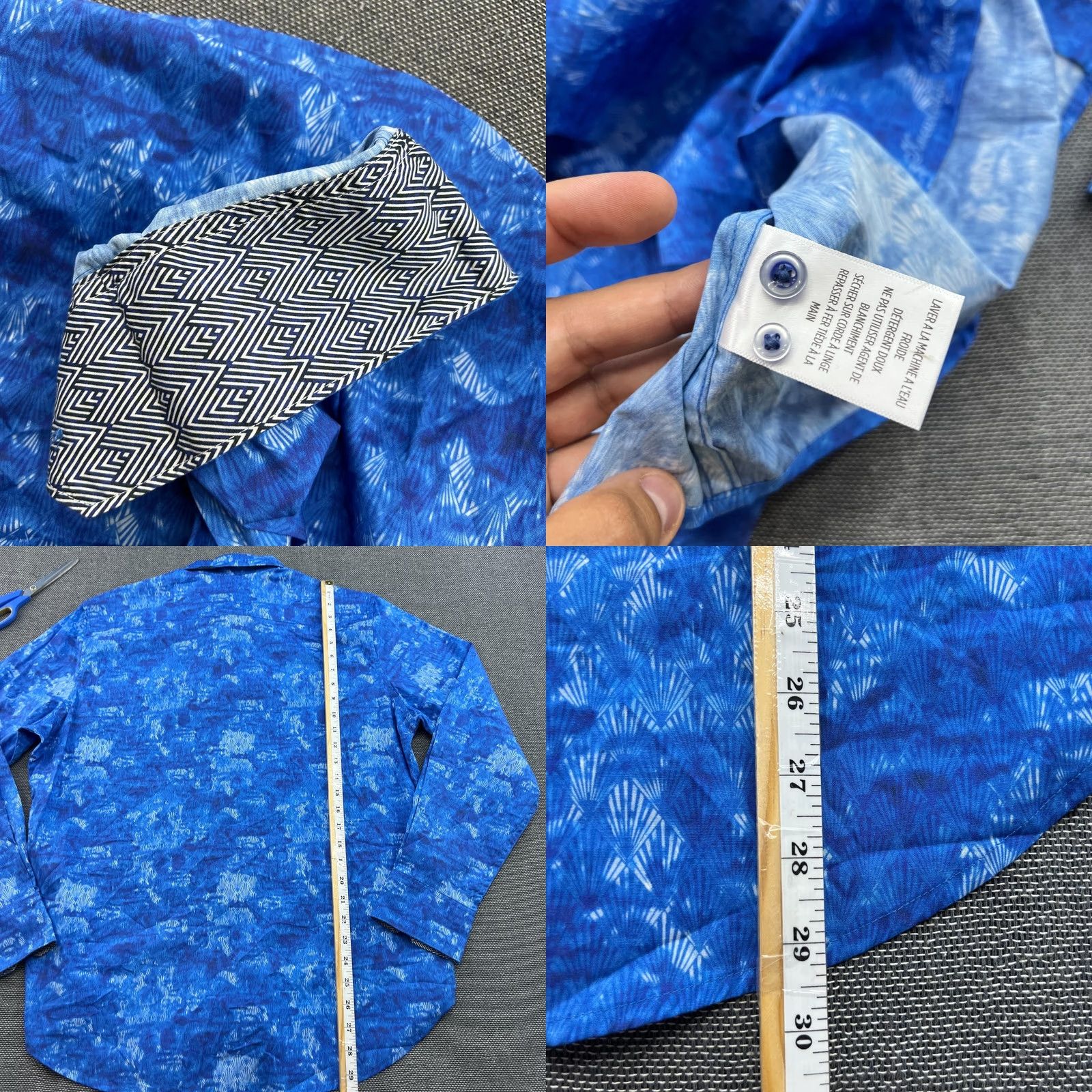 Robert Graham Robert Graham Lewisville Mens Button-Up Shirt Large Blue Casual Cotton Canvas Long Sleeve Buttons Mens Size US L / EU 52-54 / 3 - 8 Thumbnail