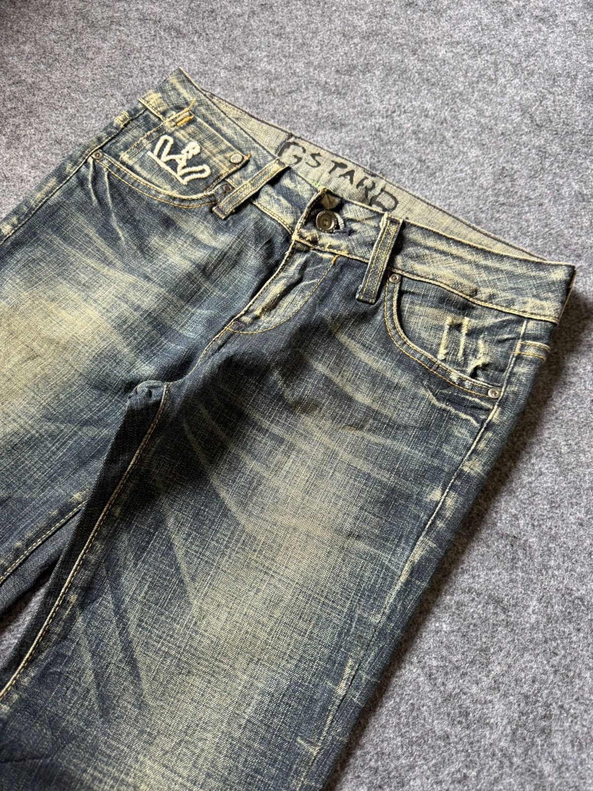 G-Star G Star Raw Para Espana Mud Wash Flare Low Rise Jeans Size US 27 - 5 Thumbnail