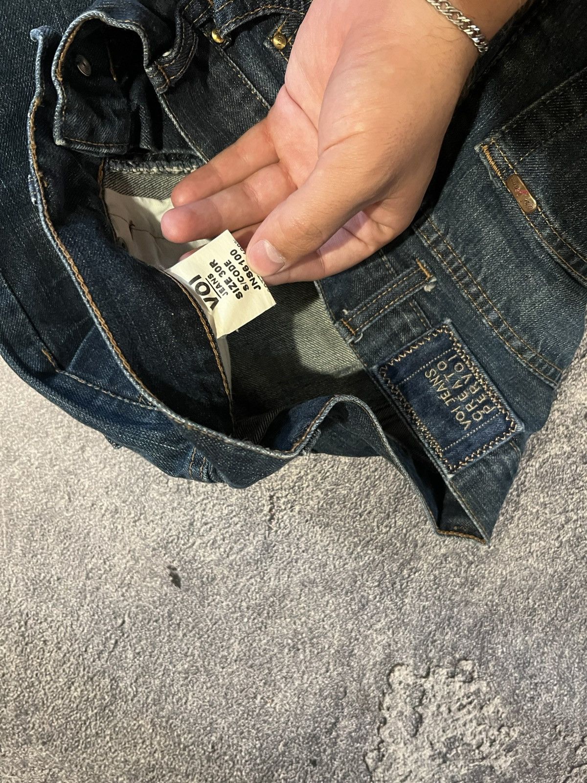 Vintage CRAZY Baggy Vintage Drip Cut Jeans / Avan-Garde Style Y2K Size US 30 / EU 46 - 8 Thumbnail