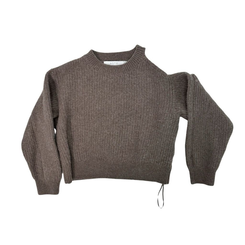 ASTR The Label ASTR THE LABEL Women Mud/Brown Cold Shoulder Wool Sweater M Size M / US 6-8 / IT 42-44 - 5 Thumbnail