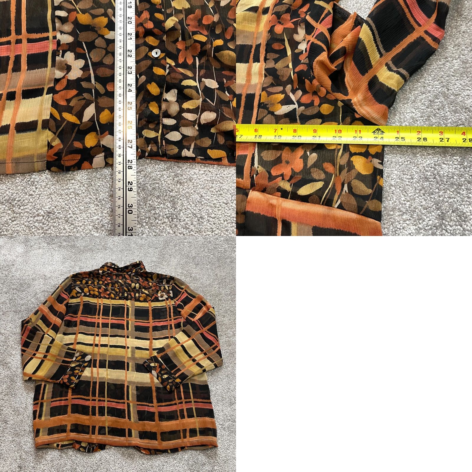 Joe Browns Graff by UM Company Button Blouse Shirt Womens XL Brown Floral Long Sleeve Top Size XL / US 12-14 / IT 48-50 - 8 Thumbnail