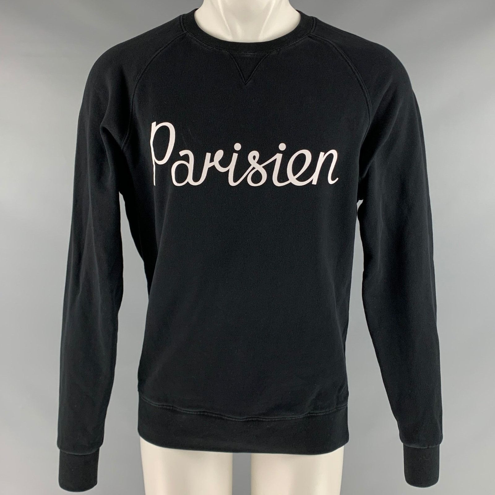 Maison Kitsune MAISON KITSUNE Black White Graphic Cotton Sweatshirt Size US M / EU 48-50 / 2 - 1 Thumbnail