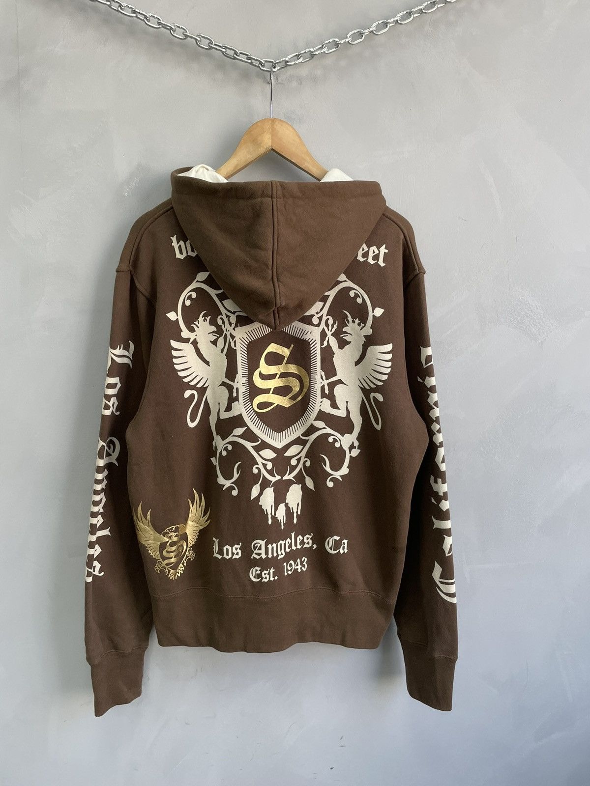 Christian Audigier Brown ed hardy overprint smet Hoodie by christian audigier Size US L / EU 52-54 / 3 - 11 Thumbnail