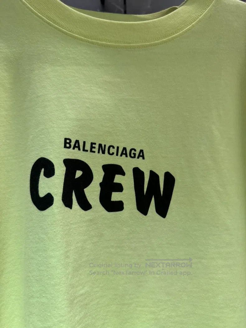 Balenciaga Balenciaga CREW Logo Fluorescent Yellow Short Sleeve T-shi Size US L / EU 52-54 / 3 - 2 Thumbnail