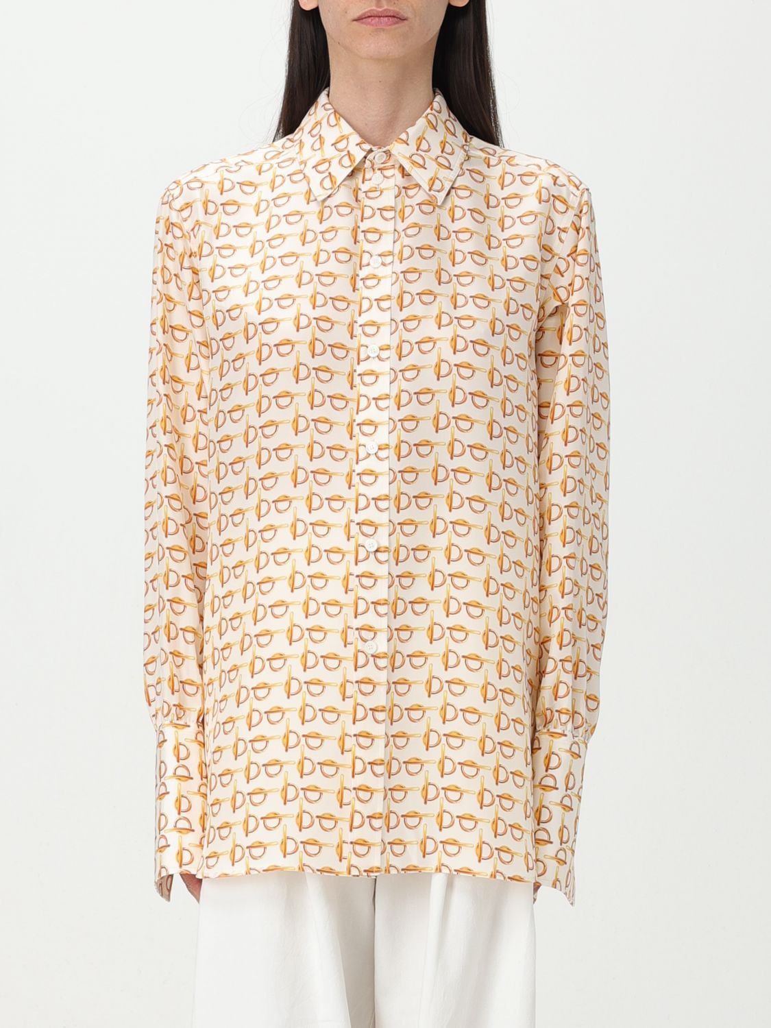 image of Burberry Shirt Woman Gold, Women's (Size XL)