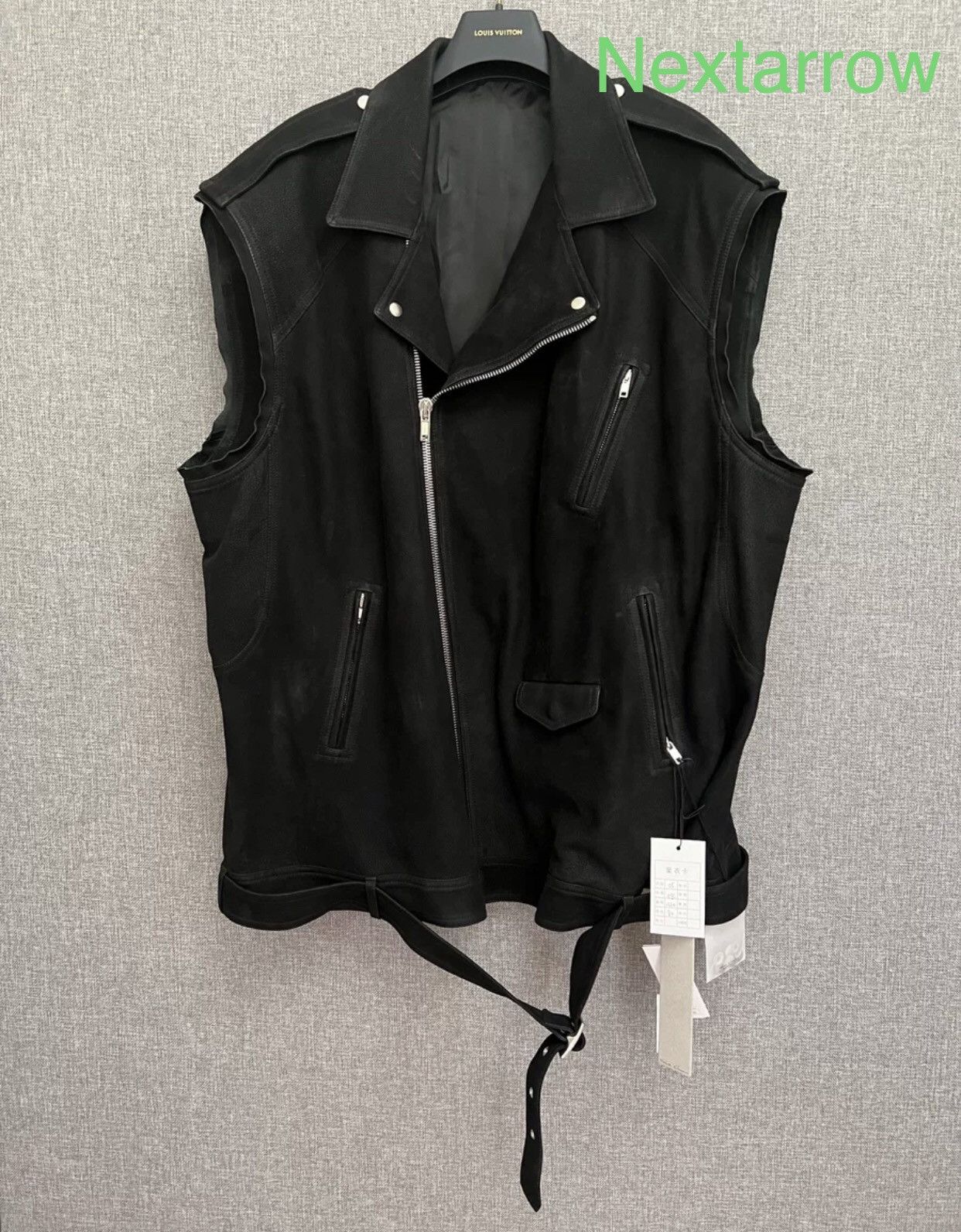 トップス Rick Owens OLMAR and MIRTA black vest Rick Owens Rick Owens Olmar & Mirta Leather Moto Vest | Grailed