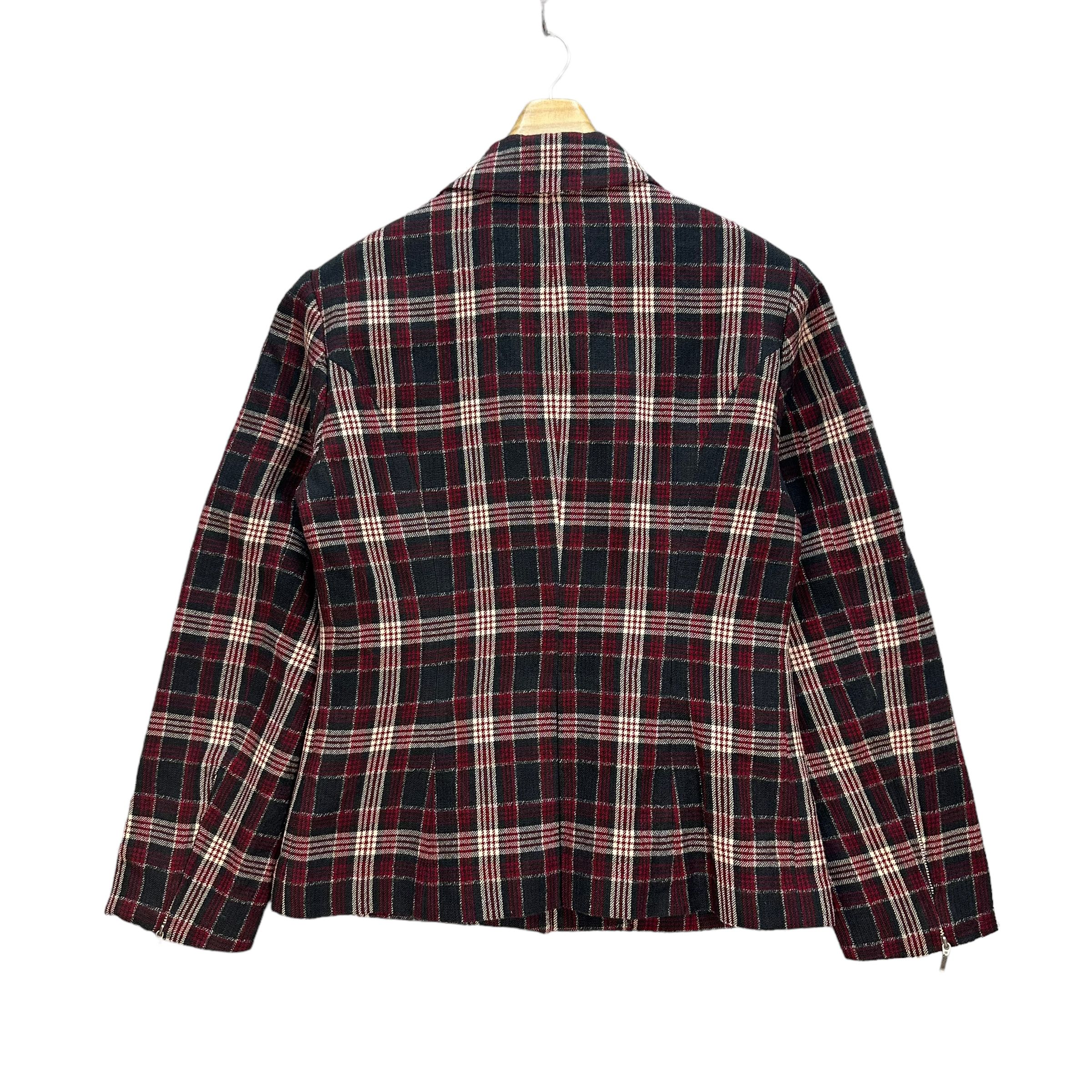 Cacharel CACHAREL TARTAN ASYMMETRICAL JACKET #7837-181 Size S / US 4 / IT 40 - 11 Thumbnail