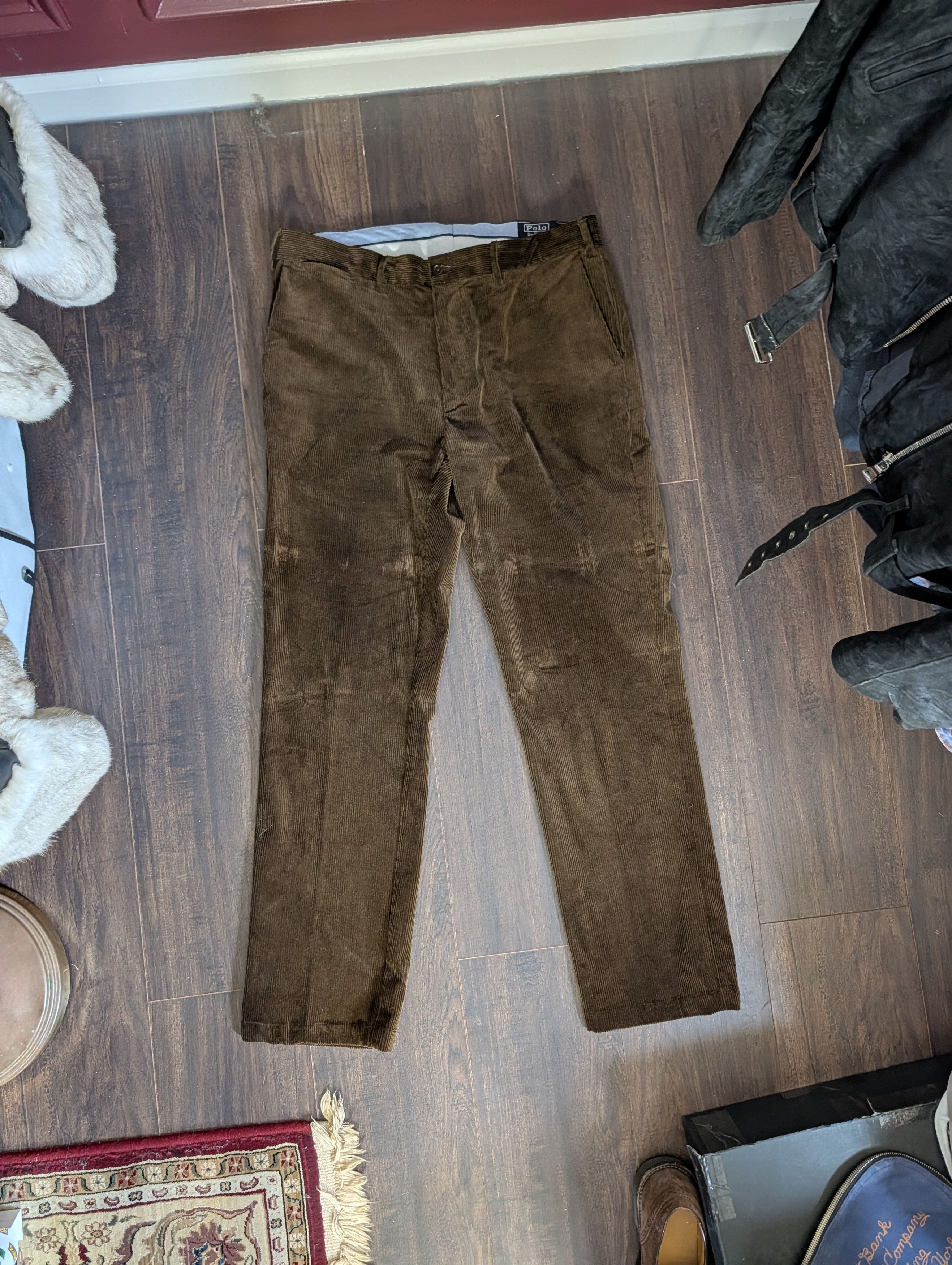 Polo Ralph Lauren Dark brown cotton corduroy Classic Fit mens pants 36x32 Size US 36 / EU 52 - 1 Thumbnail