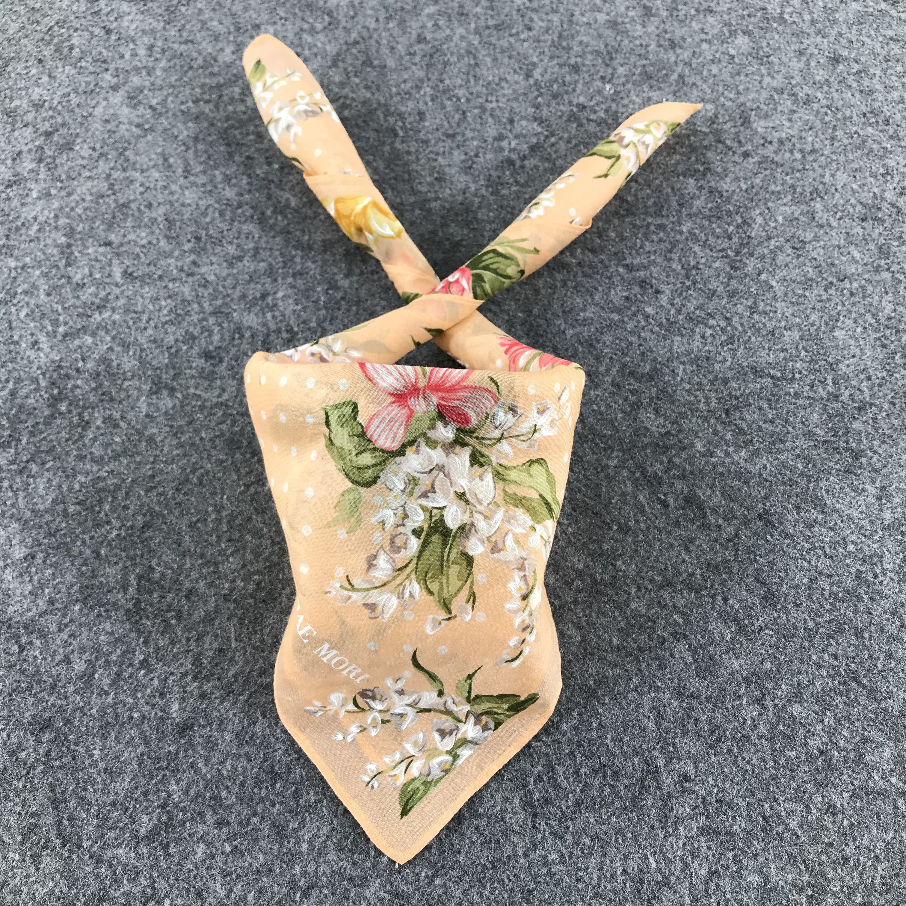Hanae Mori × Vintage Hanae Mori Floral Handkerchief Neckerchief Bandana SCT101 Size ONE SIZE - 2 Thumbnail