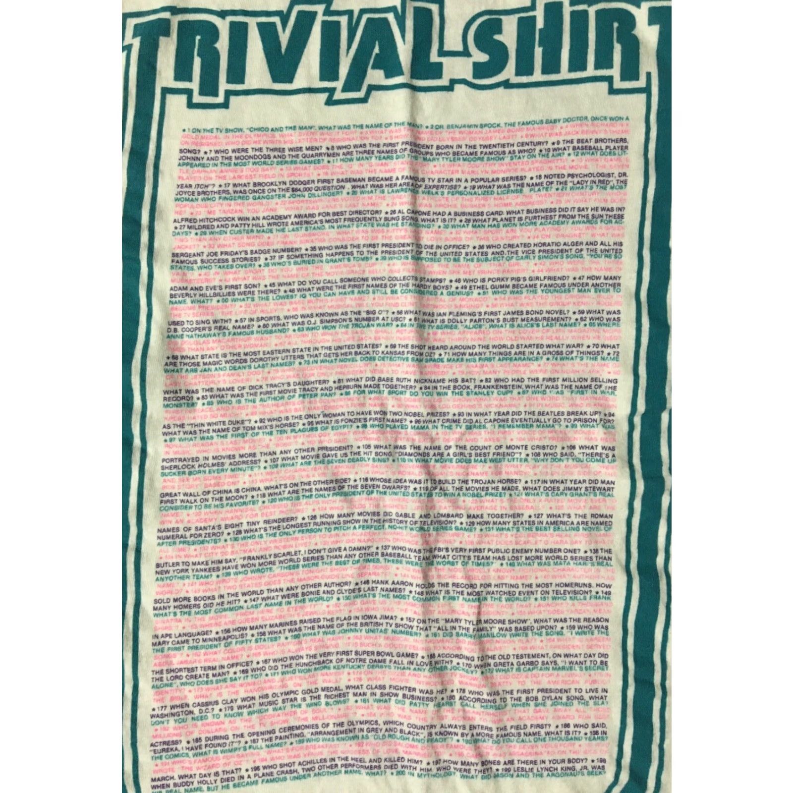 Anvil Vtg 80s Trivia Shirt S Single Stitch USA Pop Culture Funny TV Movie Jeopardy 70s Size US S / EU 44-46 / 1 - 3 Thumbnail