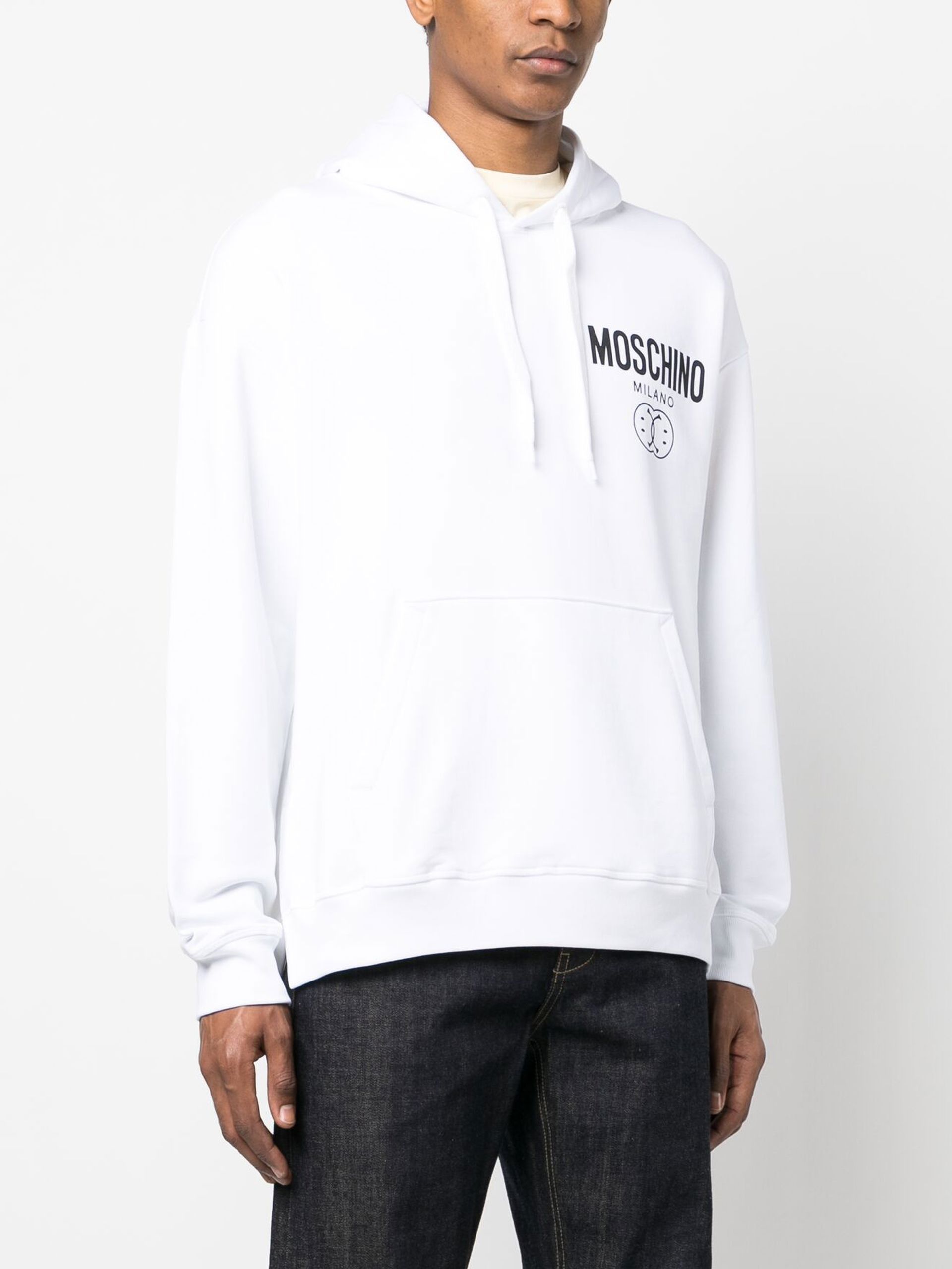 Moschino o1y0225 Logo Hoodie in White Size US S / EU 44-46 / 1 - 3 Thumbnail